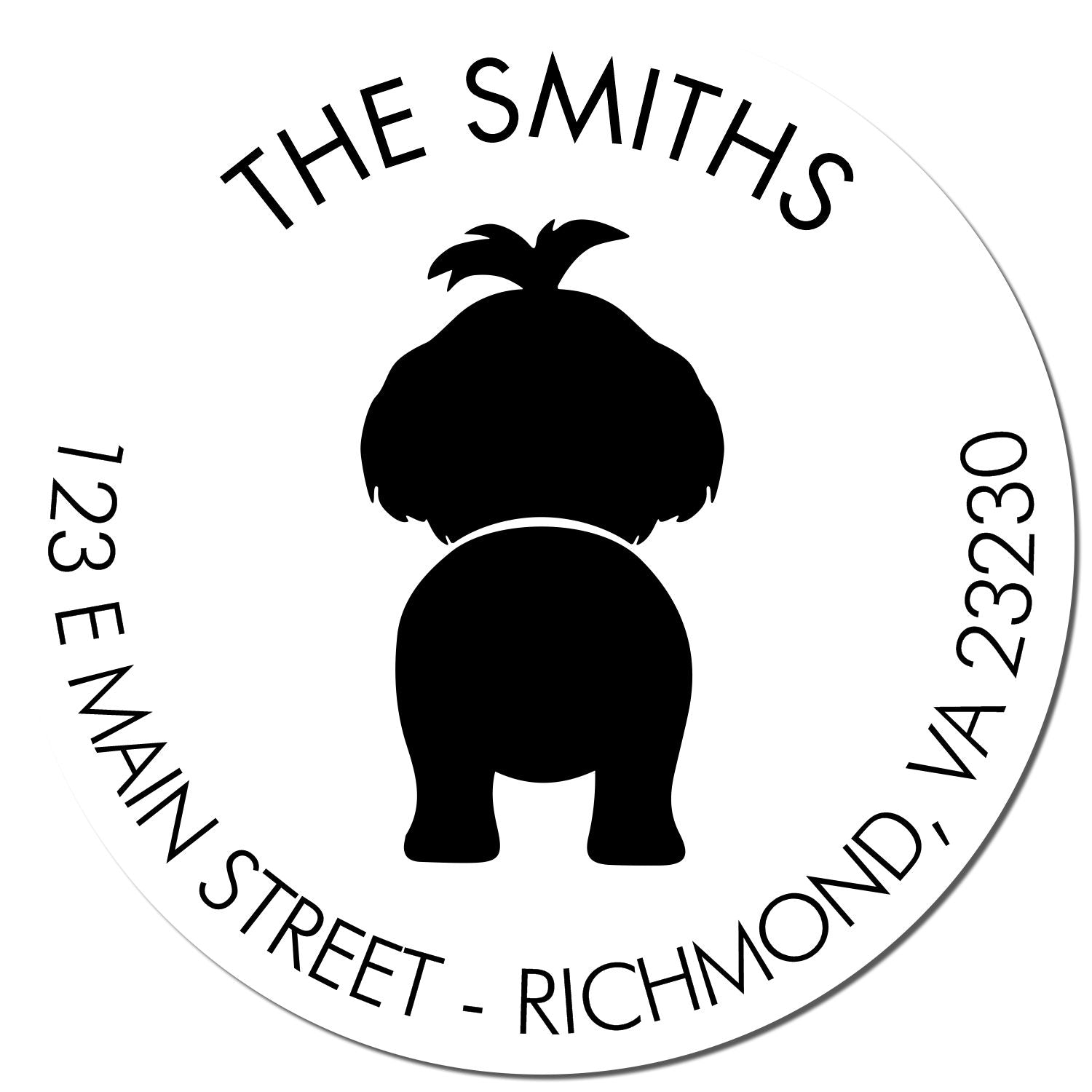 Slim Pre-Inked Shih Tzu Customized Home Address Stamp - Engineer Seal Stamps