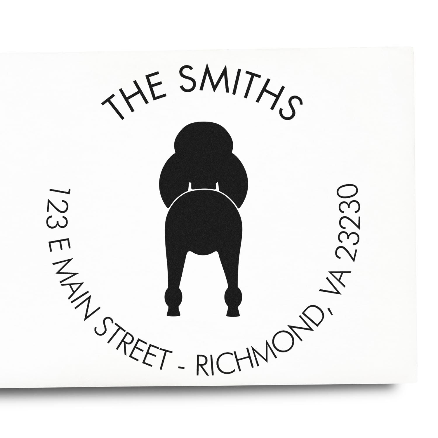 Wood Handle Standard Poodle Customizable Address Label Stamp for Envelopes - Engineer Seal Stamps
