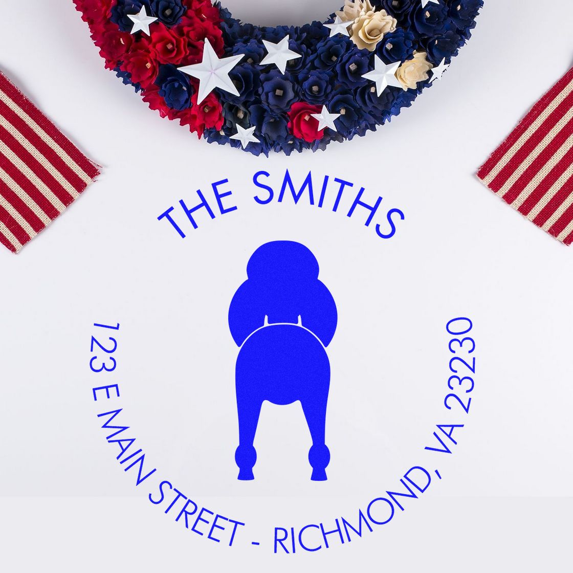 Slim Pre-Inked Standard Poodle Customized Home Address Rubber Stamp - Engineer Seal Stamps