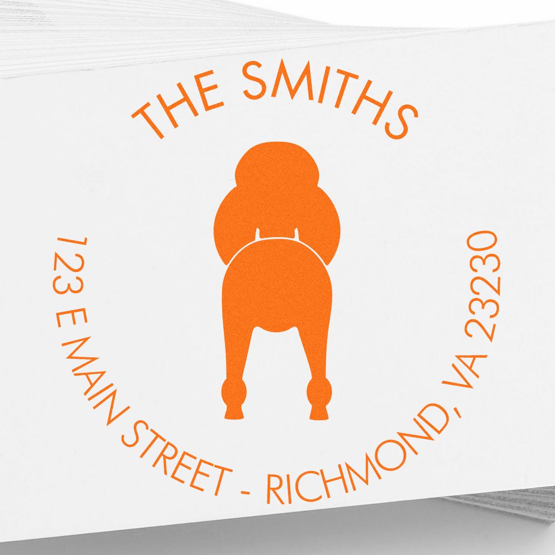 Wood Handle Standard Poodle Customizable Address Label Stamp for Envelopes - Engineer Seal Stamps
