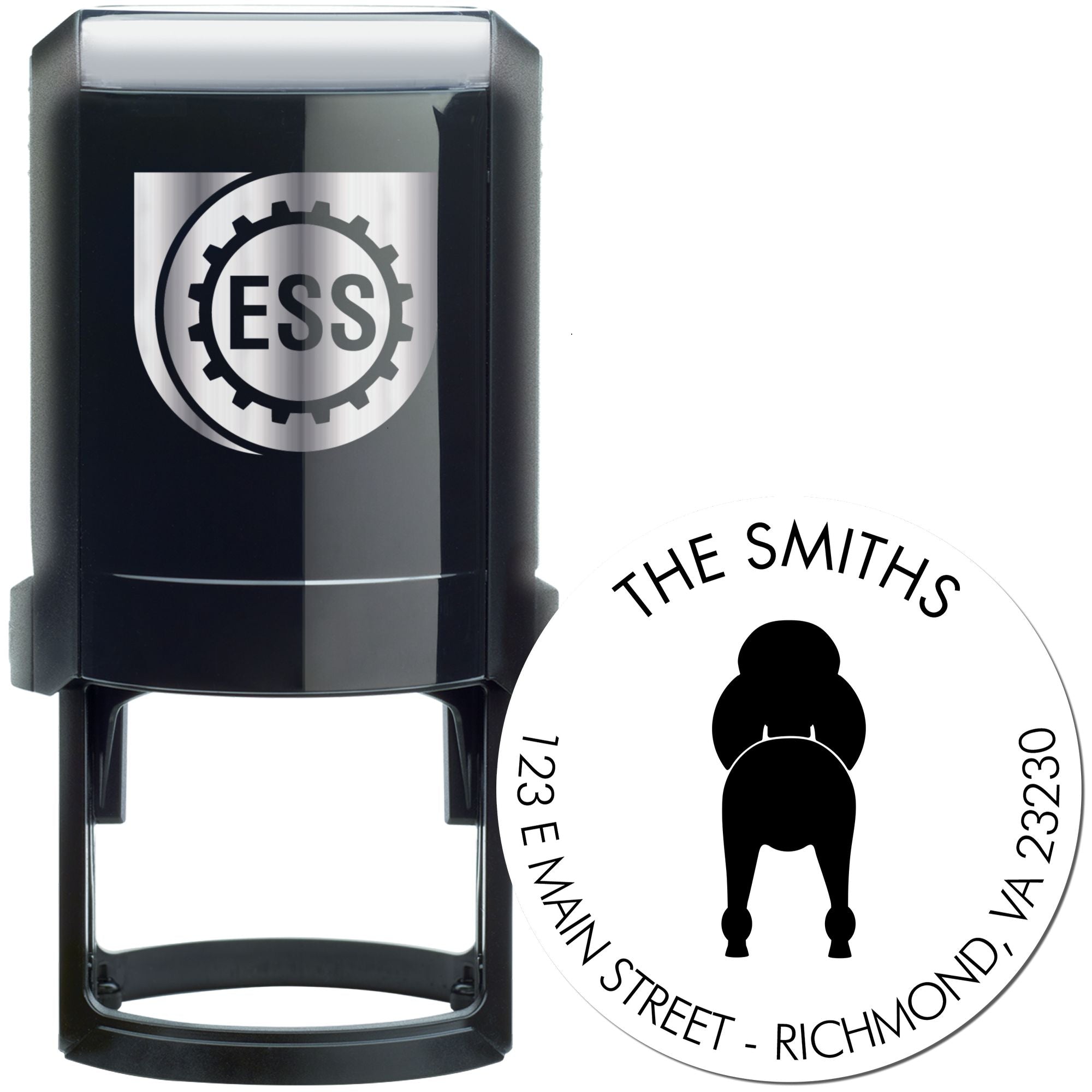 Self-Inking Standard Poodle Custom-Made New Home Address Stamper - Engineer Seal Stamps