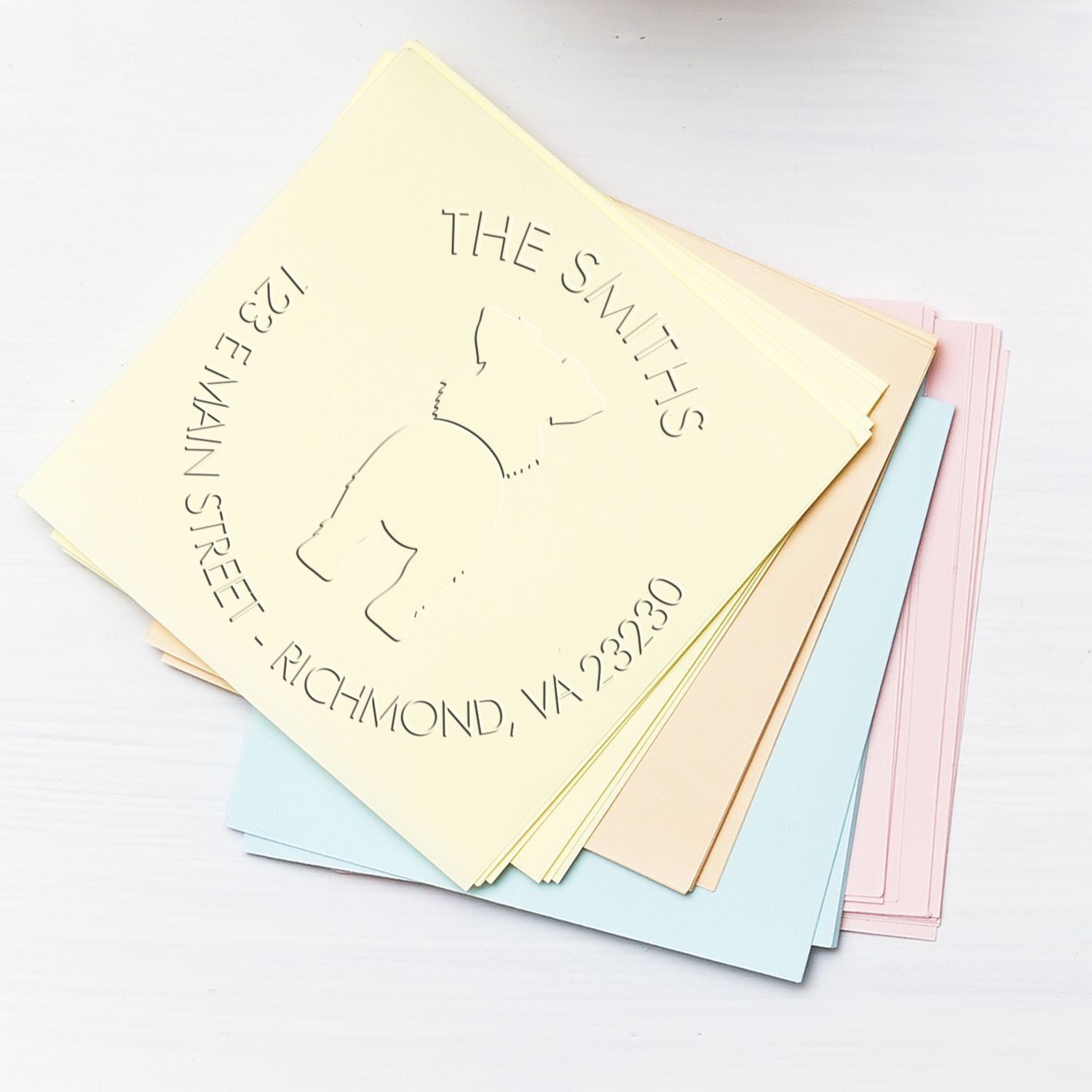 Hybrid Standard Schnauzer Dog Custom Name and Address Embossed Seal - Engineer Seal Stamps