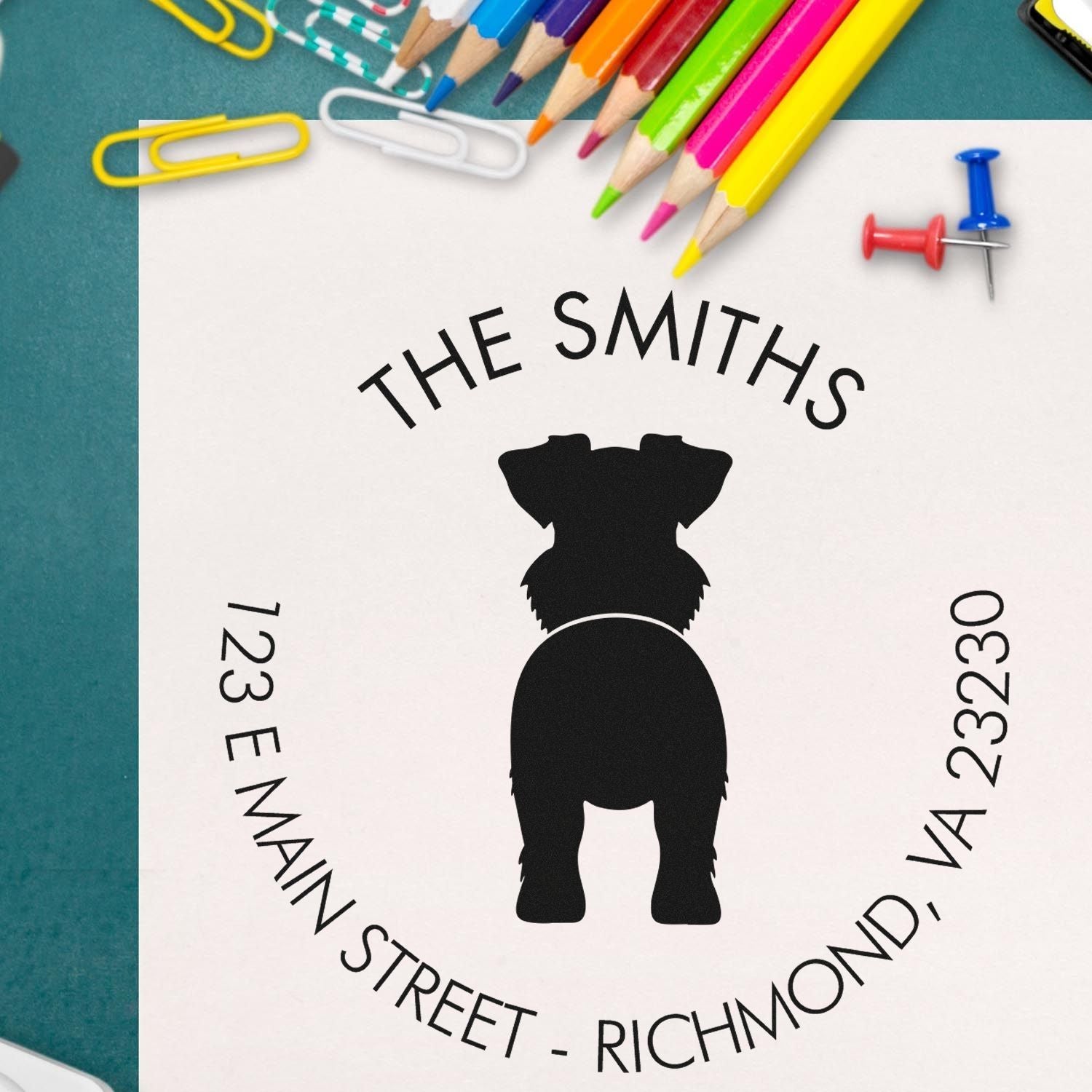 Slim Pre-Inked Standard Schnauzer Customized Address Label Stamp - Engineer Seal Stamps