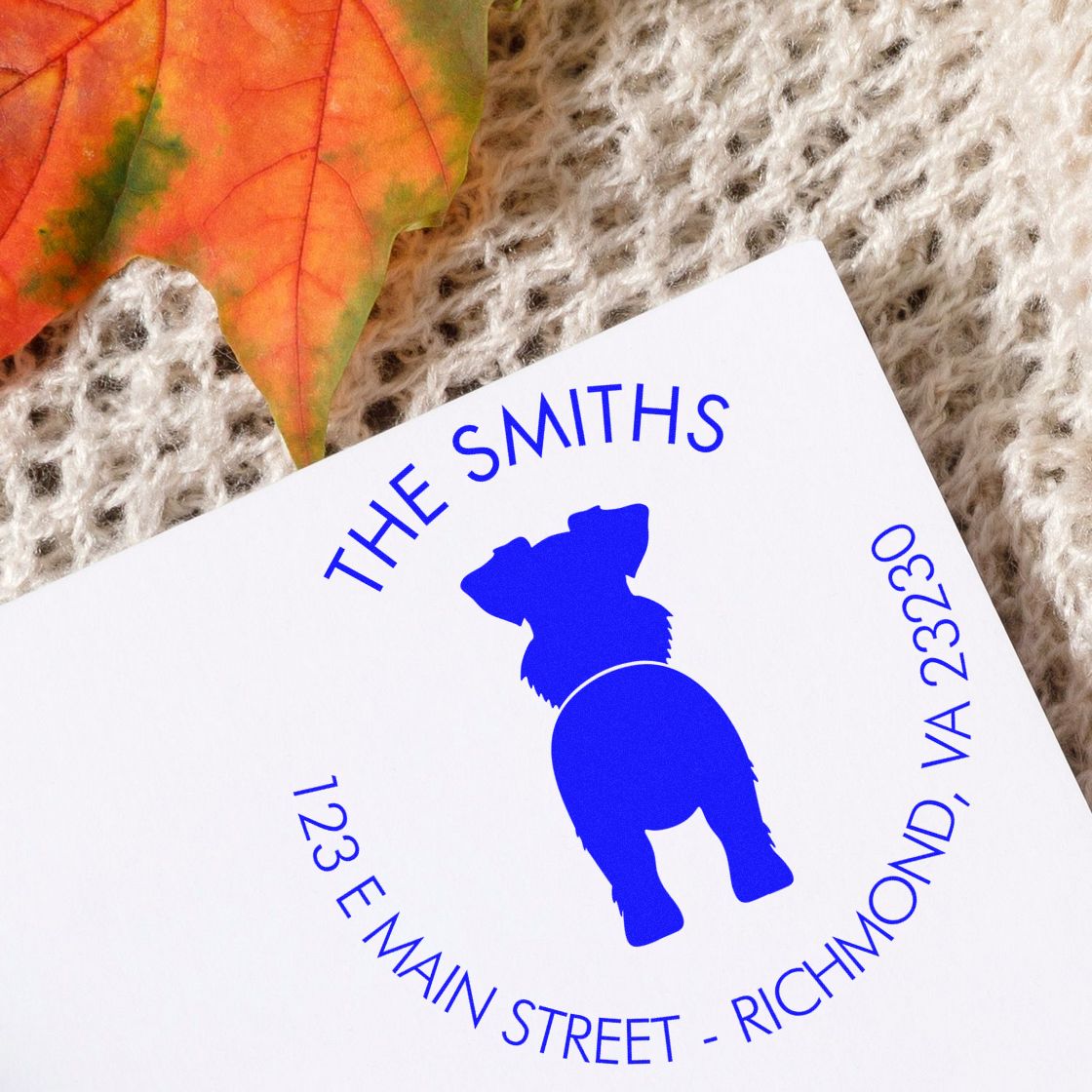 Self-Inking Standard Schnauzer Custom-Made Pet Address Rubber Stamp - Engineer Seal Stamps