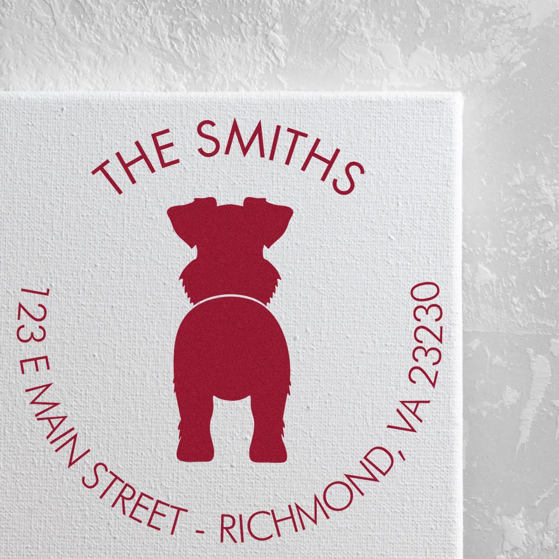 Self-Inking Standard Schnauzer Custom-Made Pet Address Rubber Stamp - Engineer Seal Stamps