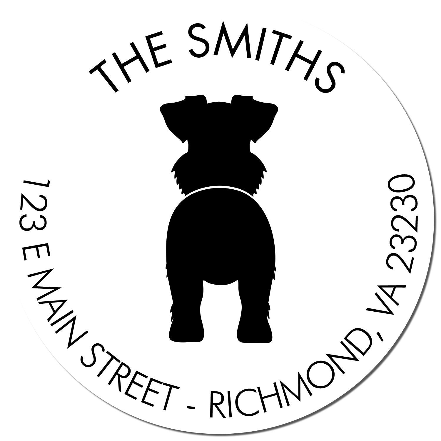 Wood Handle Standard Schnauzer Customizable Address Label Stamp for Envelopes - Engineer Seal Stamps