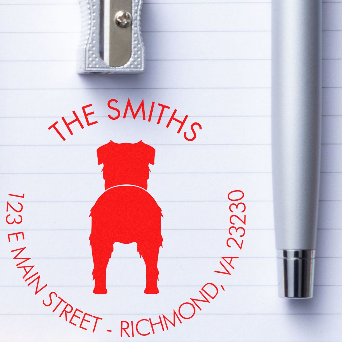 Self-Inking Toy Australian Shepherd Custom-Made Pet Address Stamp - Engineer Seal Stamps