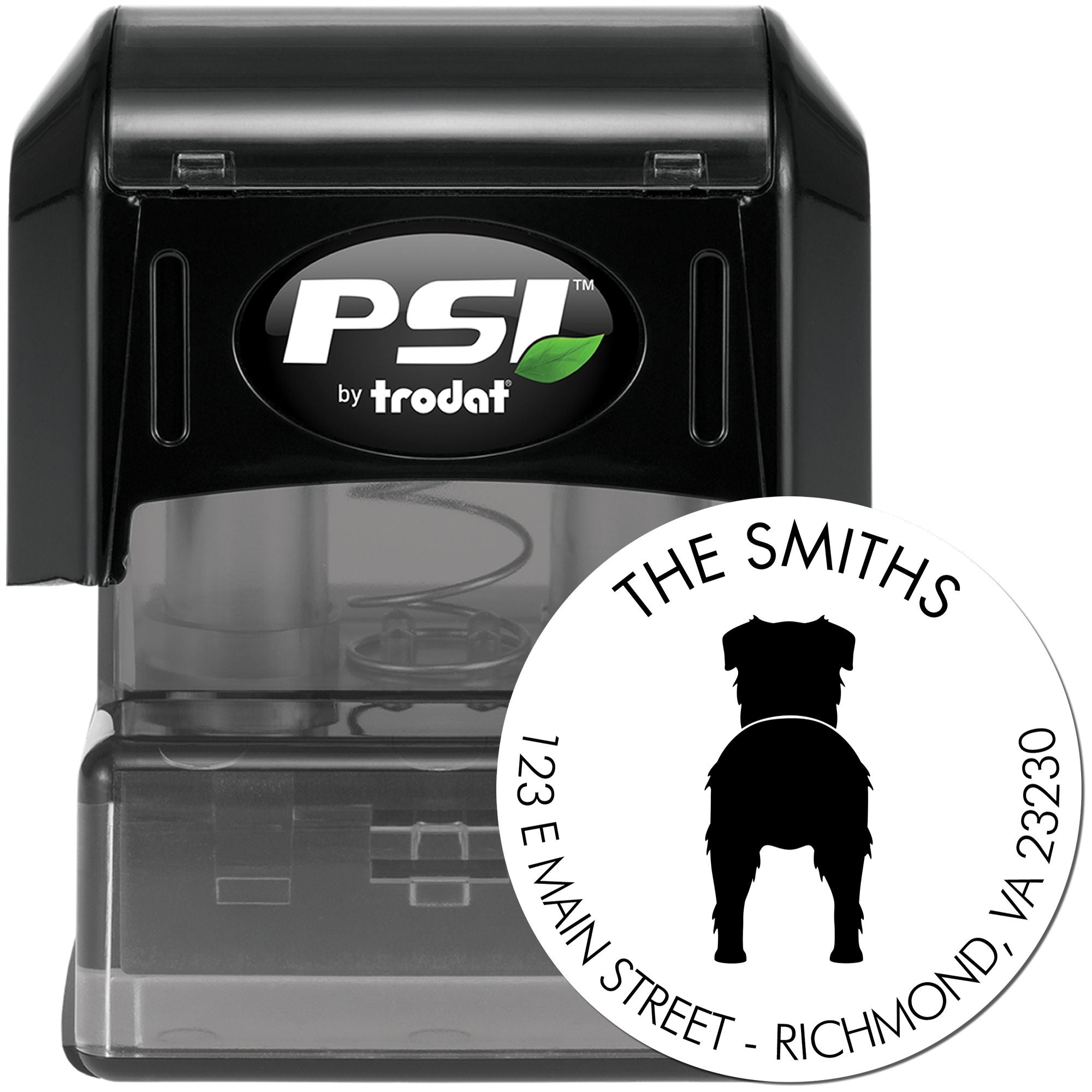 PSI Pre-Inked Toy Australian Shepherd Personalizable Address Label Rubber Stamp - Engineer Seal Stamps