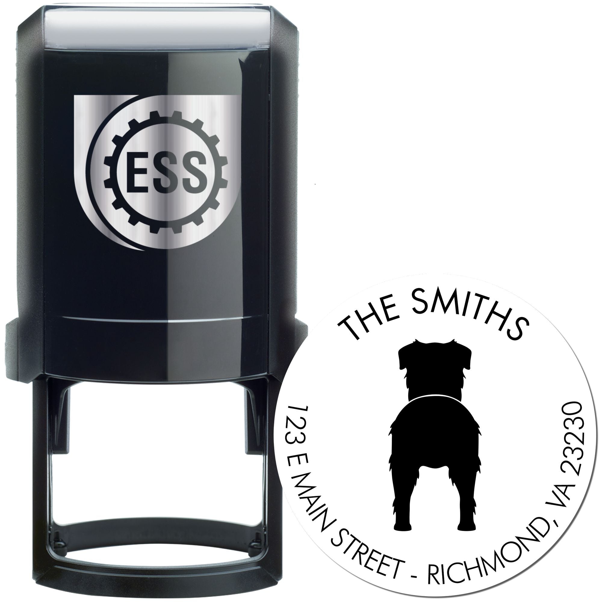 Self-Inking Toy Australian Shepherd Custom-Made Pet Address Stamp - Engineer Seal Stamps