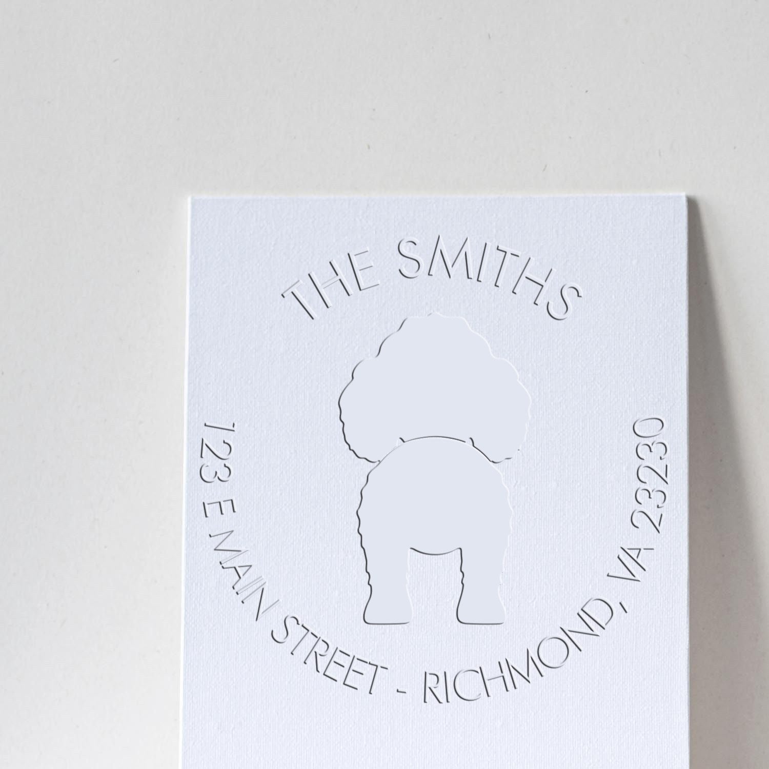 Soft Personalized New Address Seal with Toy Poodle Dog - Engineer Seal Stamps