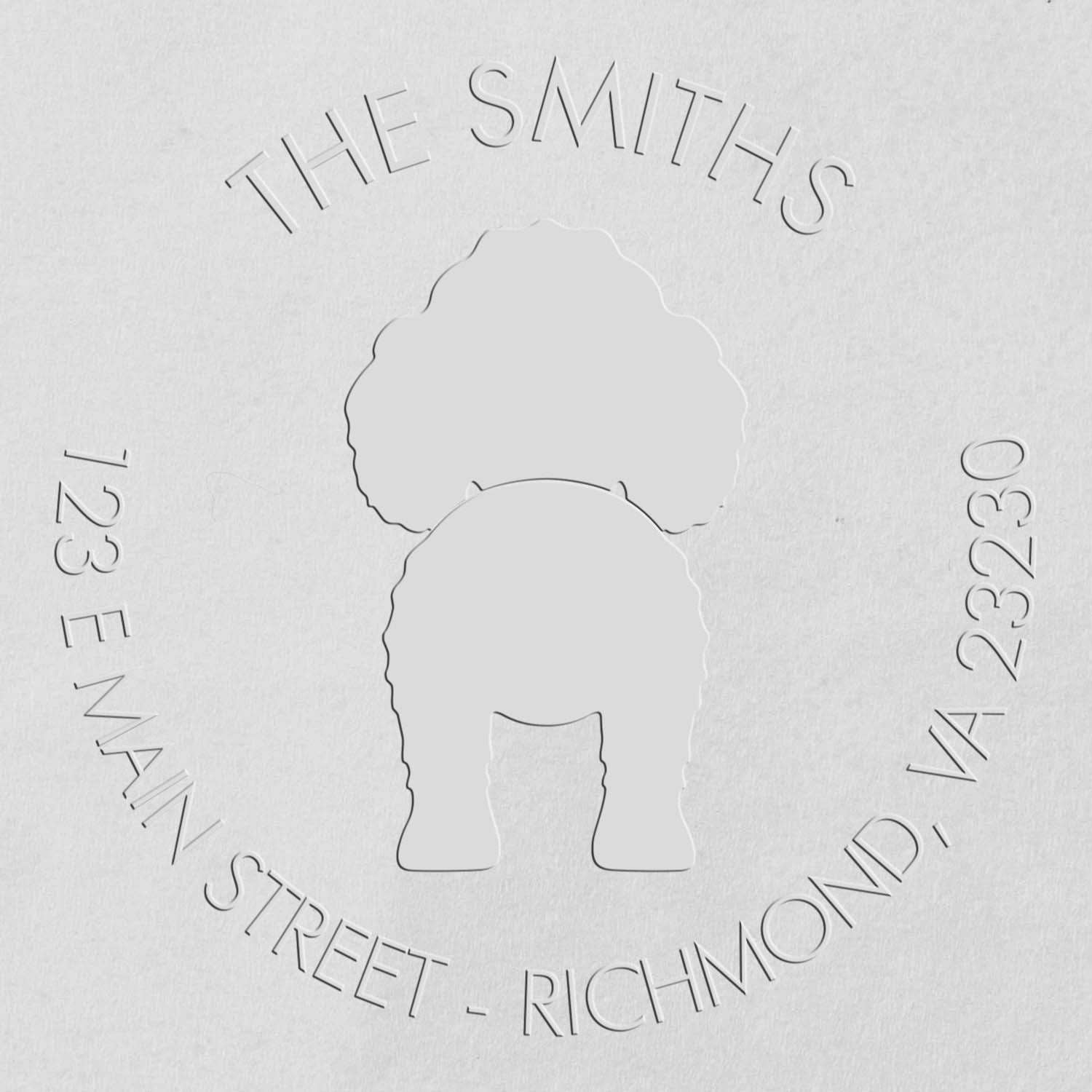 Soft Personalized New Address Seal with Toy Poodle Dog