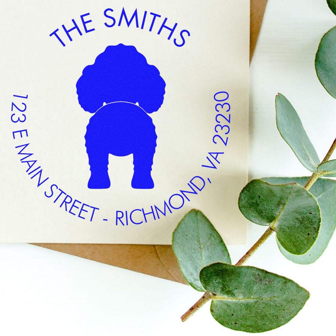Self-Inking Toy Poodle Custom-Made Pet Address Stamp for Envelopes - Engineer Seal Stamps