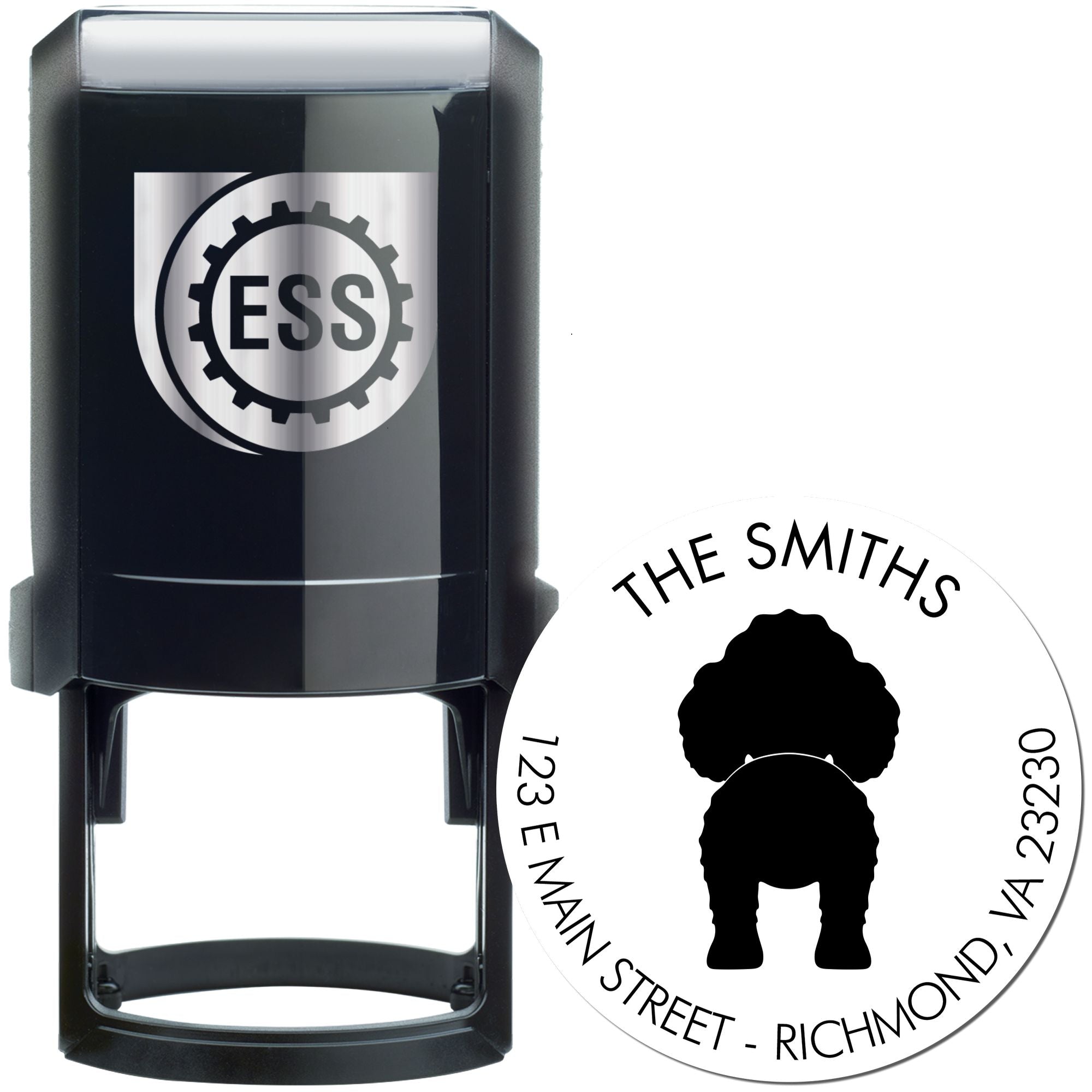 Self-Inking Toy Poodle Custom-Made Pet Address Stamp for Envelopes - Engineer Seal Stamps