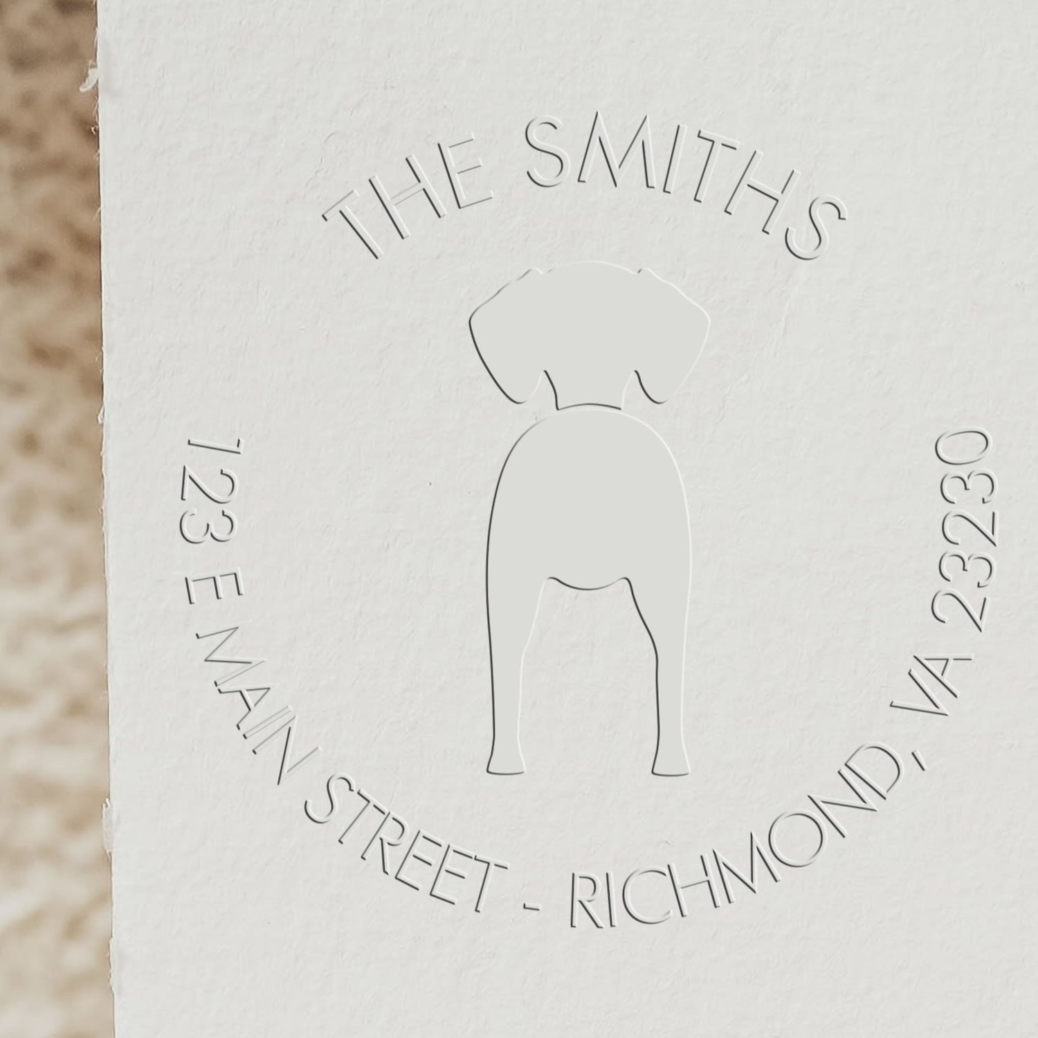 Soft Personalized New Address Embossing Stamp with Vizsla Dog