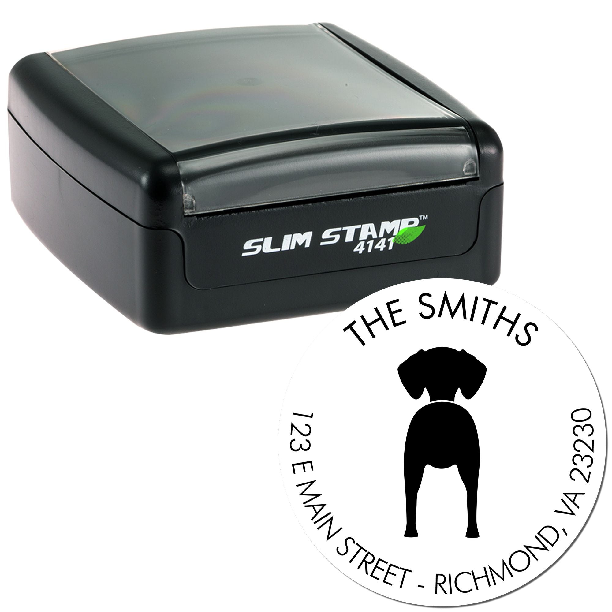 Slim Pre-Inked Vizsla Customized Address Label Rubber Stamp - Engineer Seal Stamps