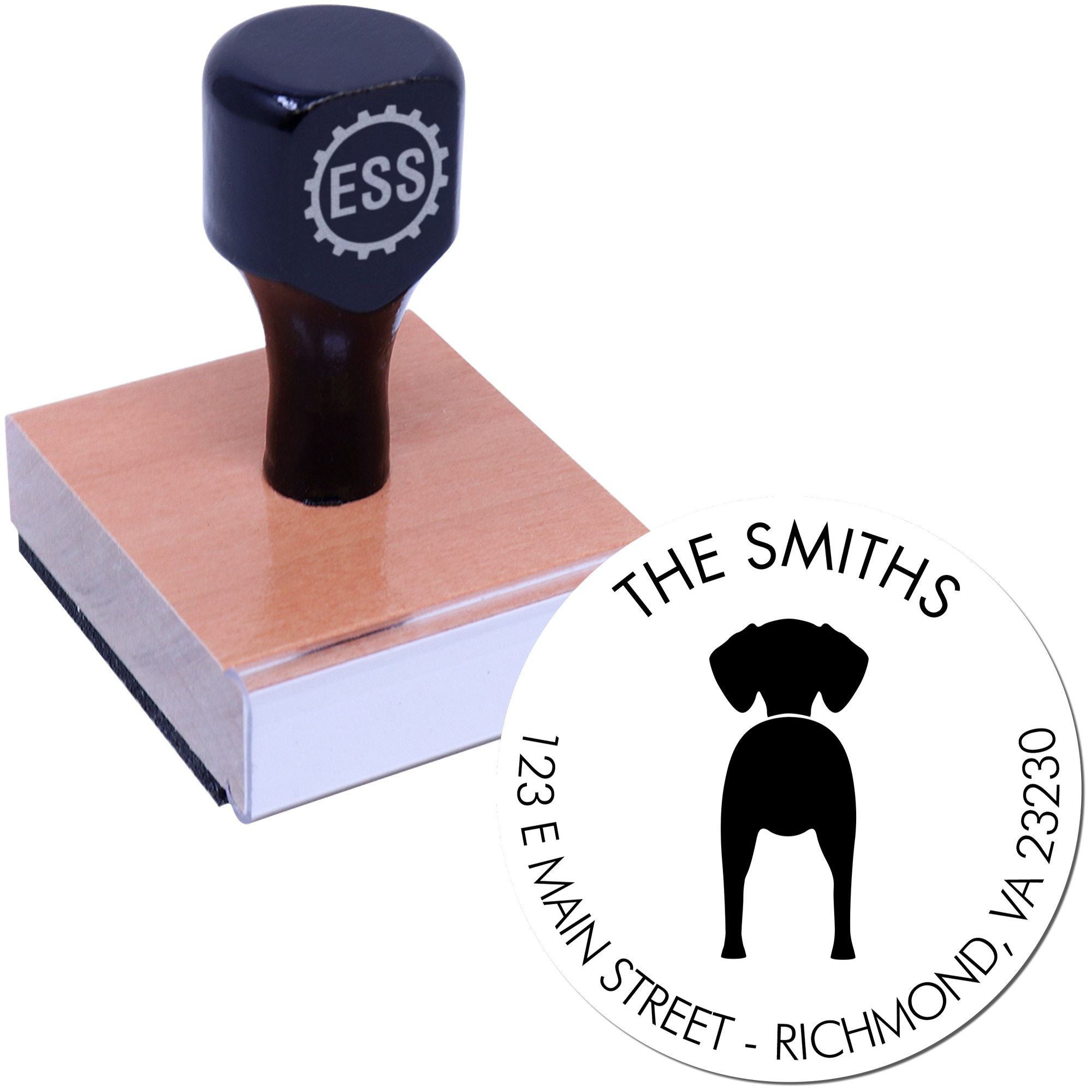 Wood Handle Vizsla Customizable Address Return Rubber Stamp - Engineer Seal Stamps