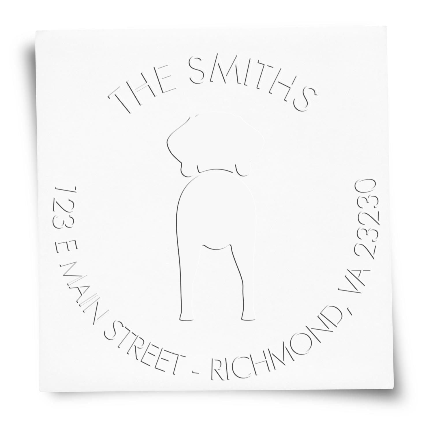 Soft Personalized New Address Embossing Seal with Weimaraner Dog - Engineer Seal Stamps