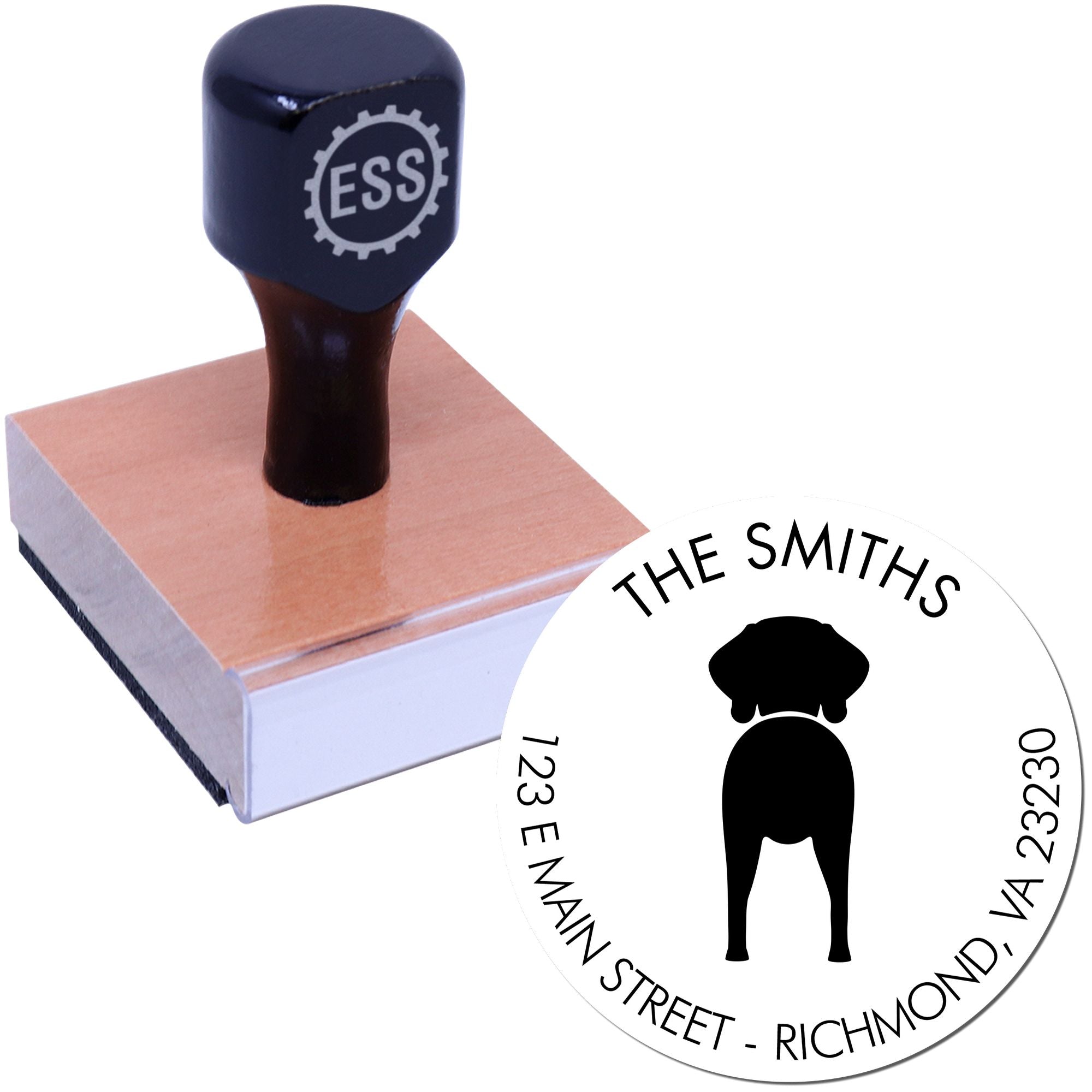 Wood Handle Weimaraner Customizable Address Return Rubber Stamp - Engineer Seal Stamps