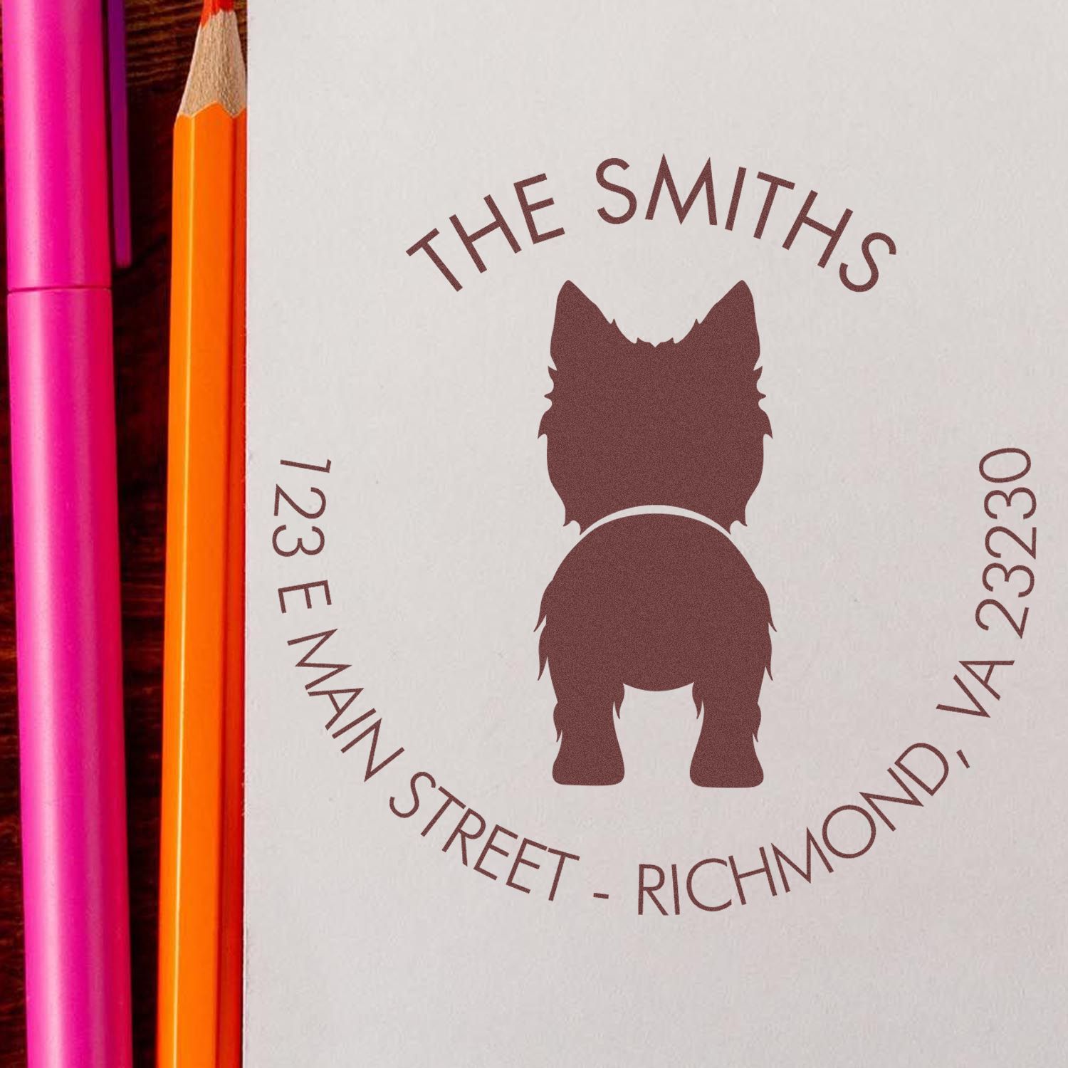 Self-Inking West Highland White Terrier Custom-Made Refillable Address Stamp - Engineer Seal Stamps