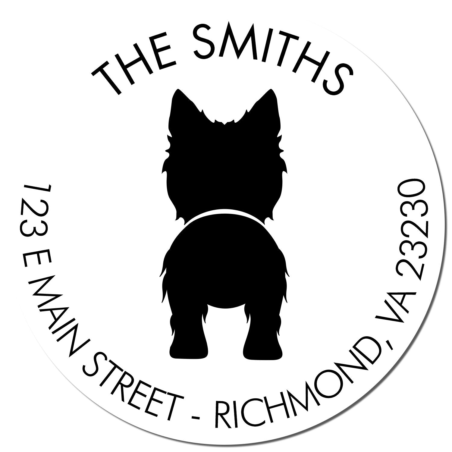 PSI Pre-Inked West Highland White Terrier Personalizable Address Label Stamp for Envelopes - Engineer Seal Stamps