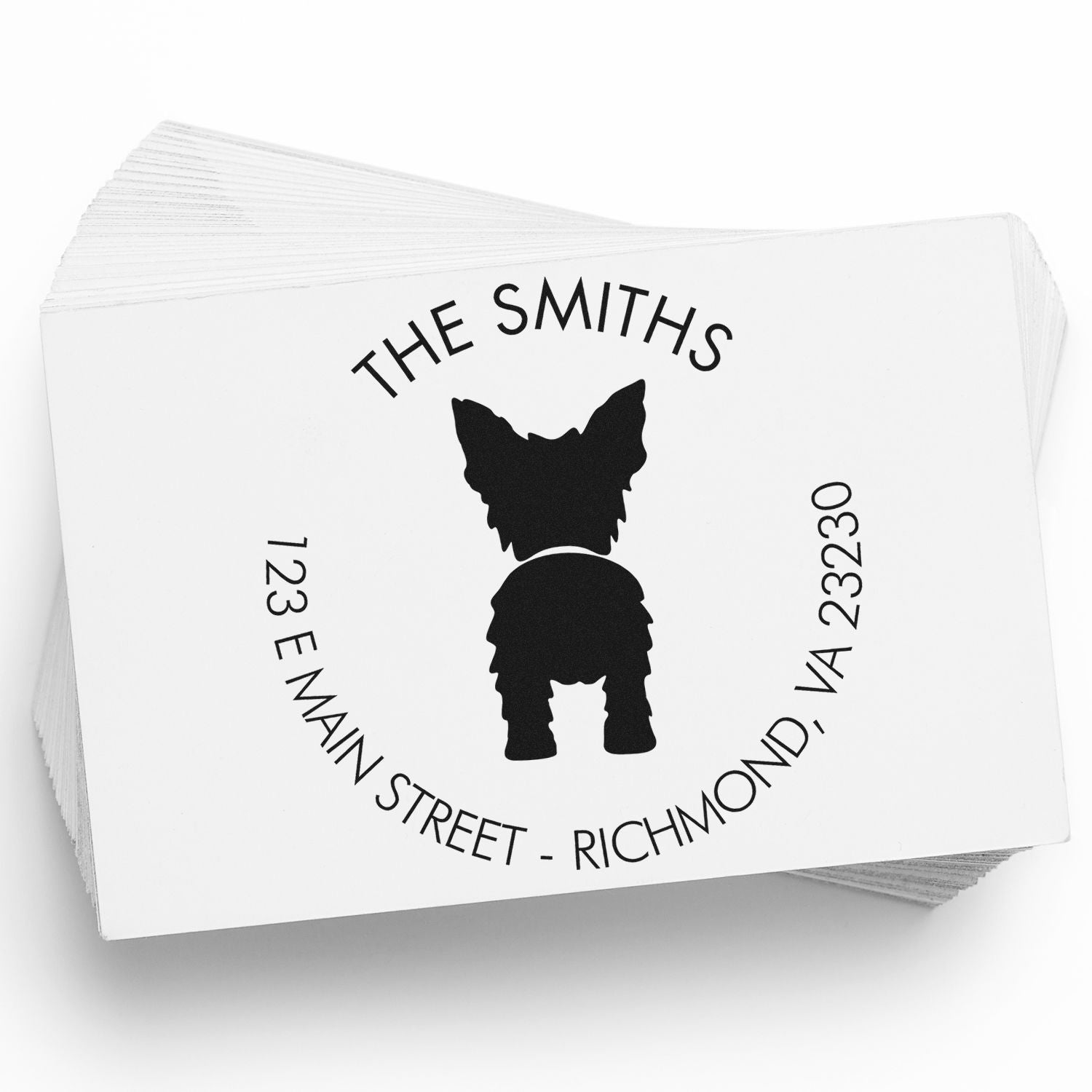 Wood Handle Yorkshire Terrier Customizable Address Return Stamp for Envelopes - Engineer Seal Stamps