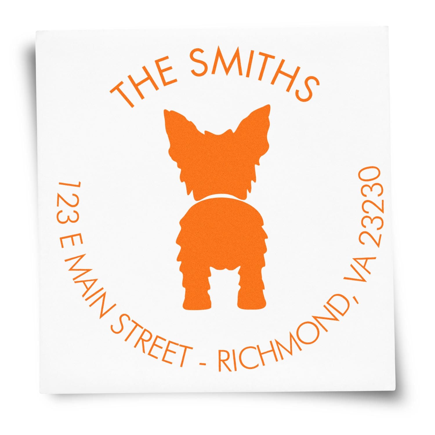 Slim Pre-Inked Yorkshire Terrier Customized Address Return Rubber Stamp - Engineer Seal Stamps
