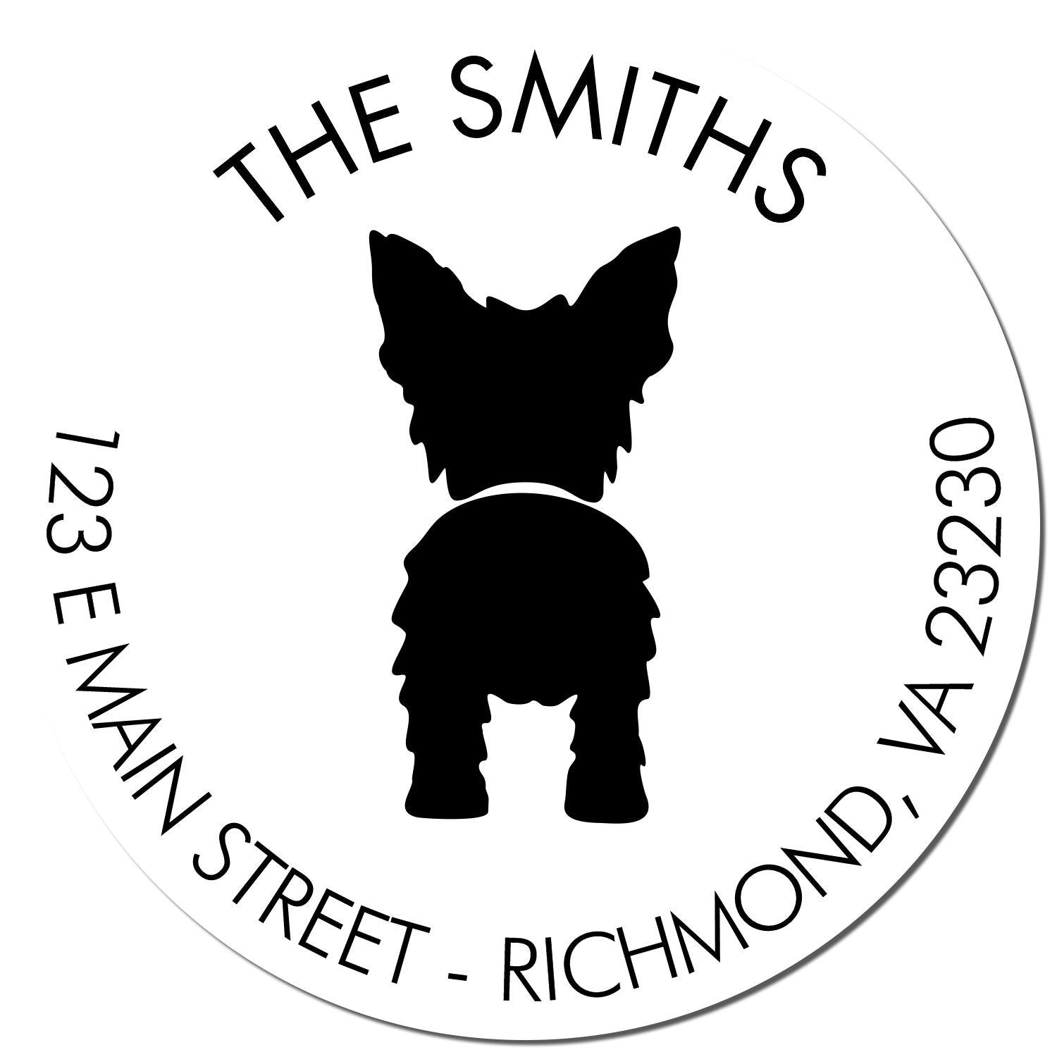Self-Inking Yorkshire Terrier Custom-Made Refillable Address Stamper - Engineer Seal Stamps