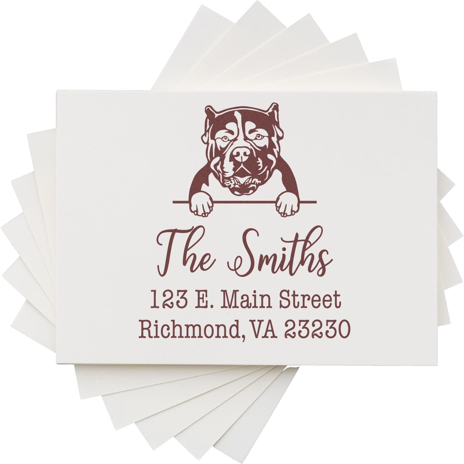 Wood Handle American Bulldog Customizable Address Return Stamper - Engineer Seal Stamps