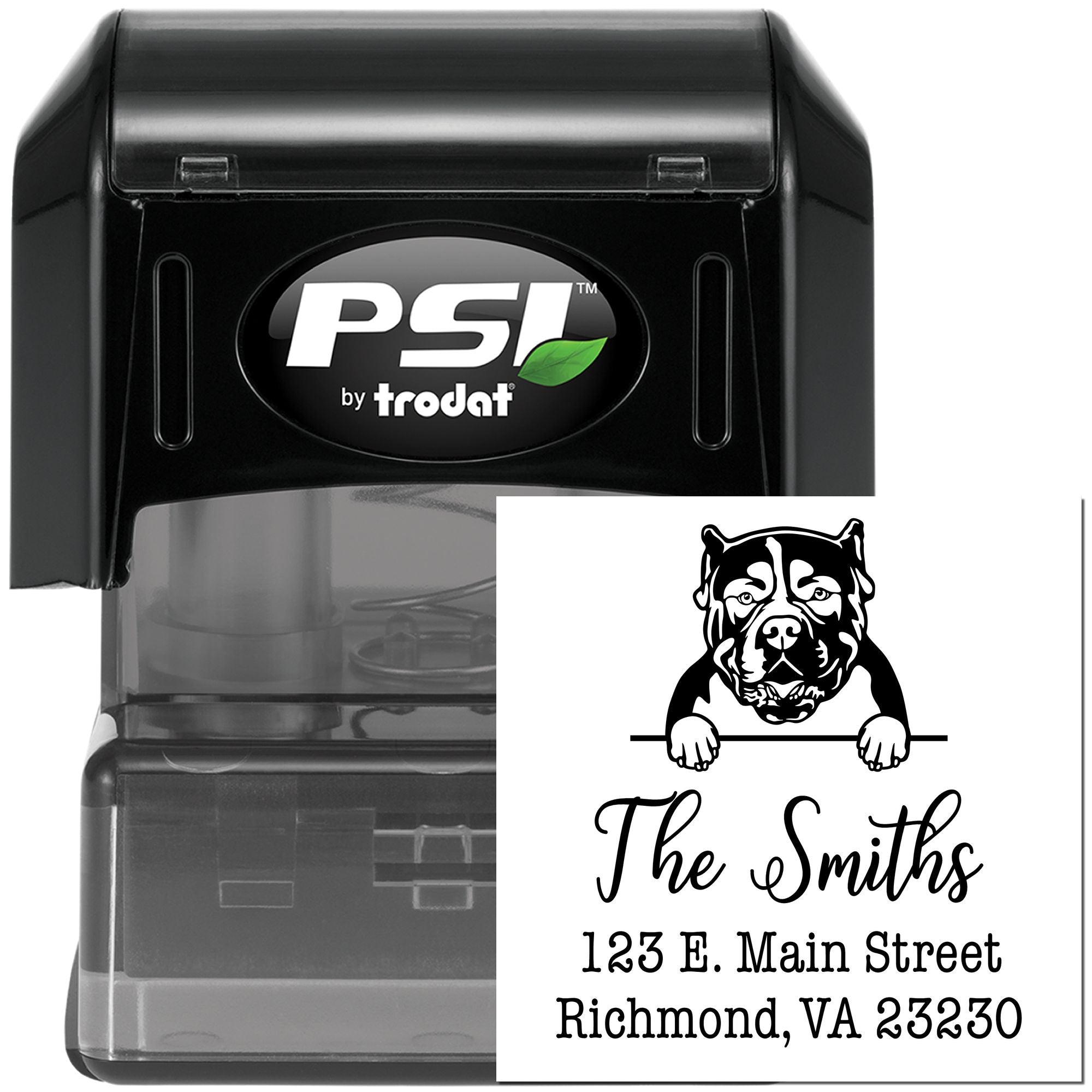 PSI Pre-Inked American Bulldog Personalizable Address Return Rubber Stamp - Engineer Seal Stamps