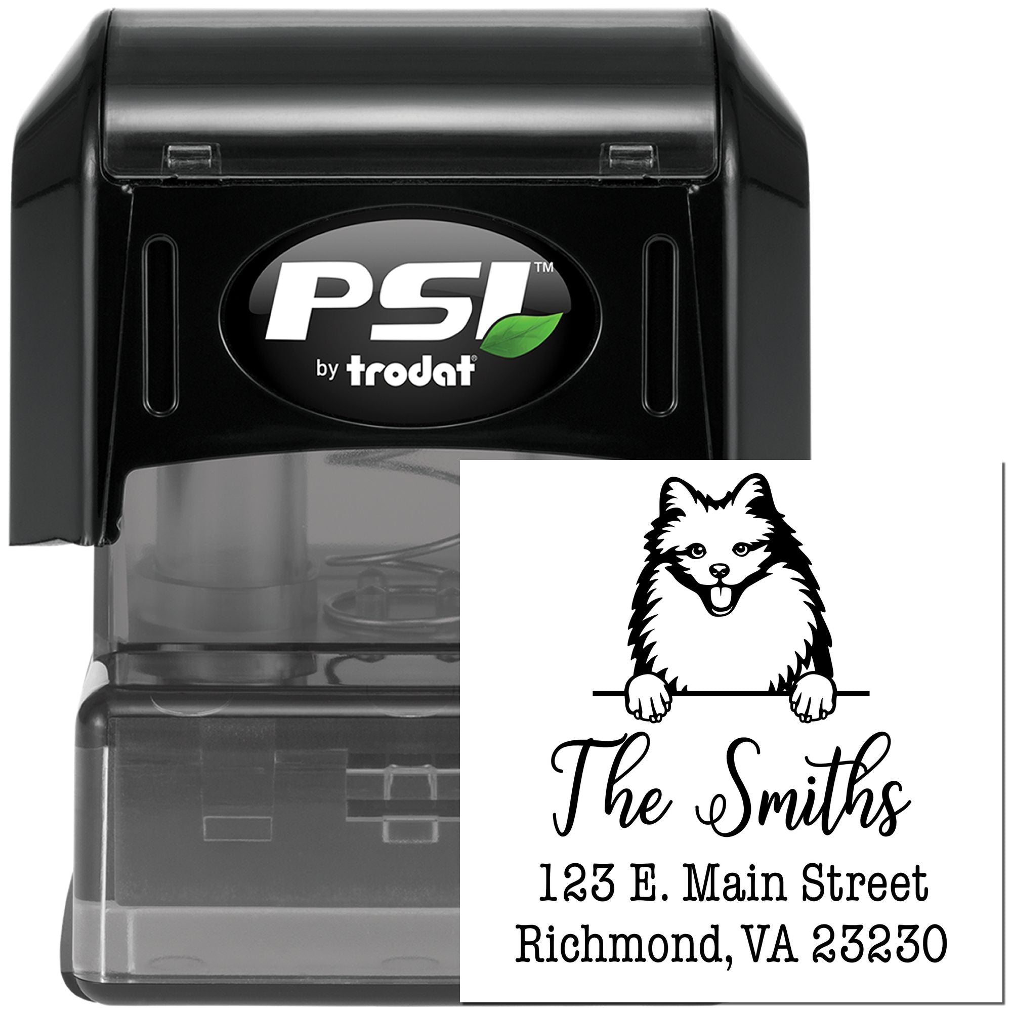 PSI Pre-Inked American Eskimo Personalizable Address Return Rubber Stamp - Engineer Seal Stamps