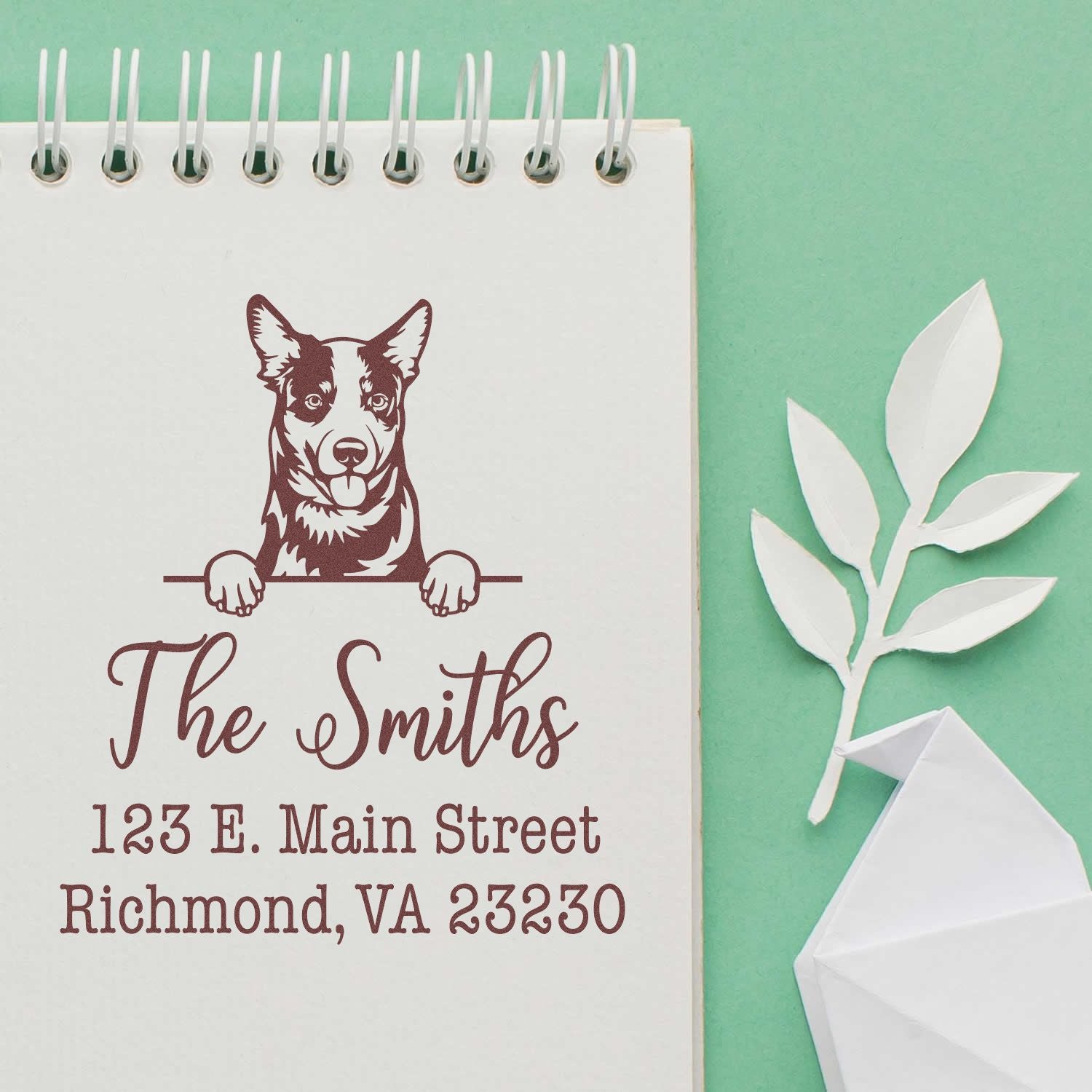 Wood Handle Australian Cattle Customizable Address Rubber Stamp - Engineer Seal Stamps