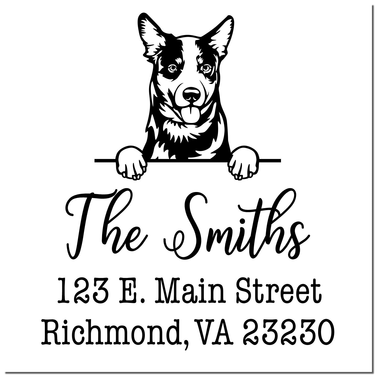 Wood Handle Australian Cattle Customizable Address Rubber Stamp - Engineer Seal Stamps