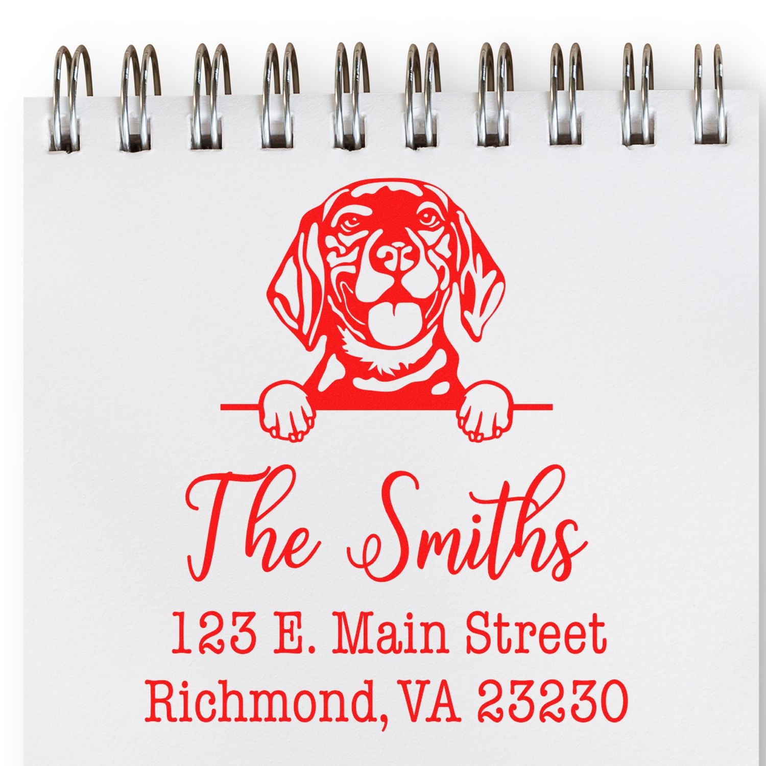 Wood Handle Beagle Customizable Address Stamp - Engineer Seal Stamps