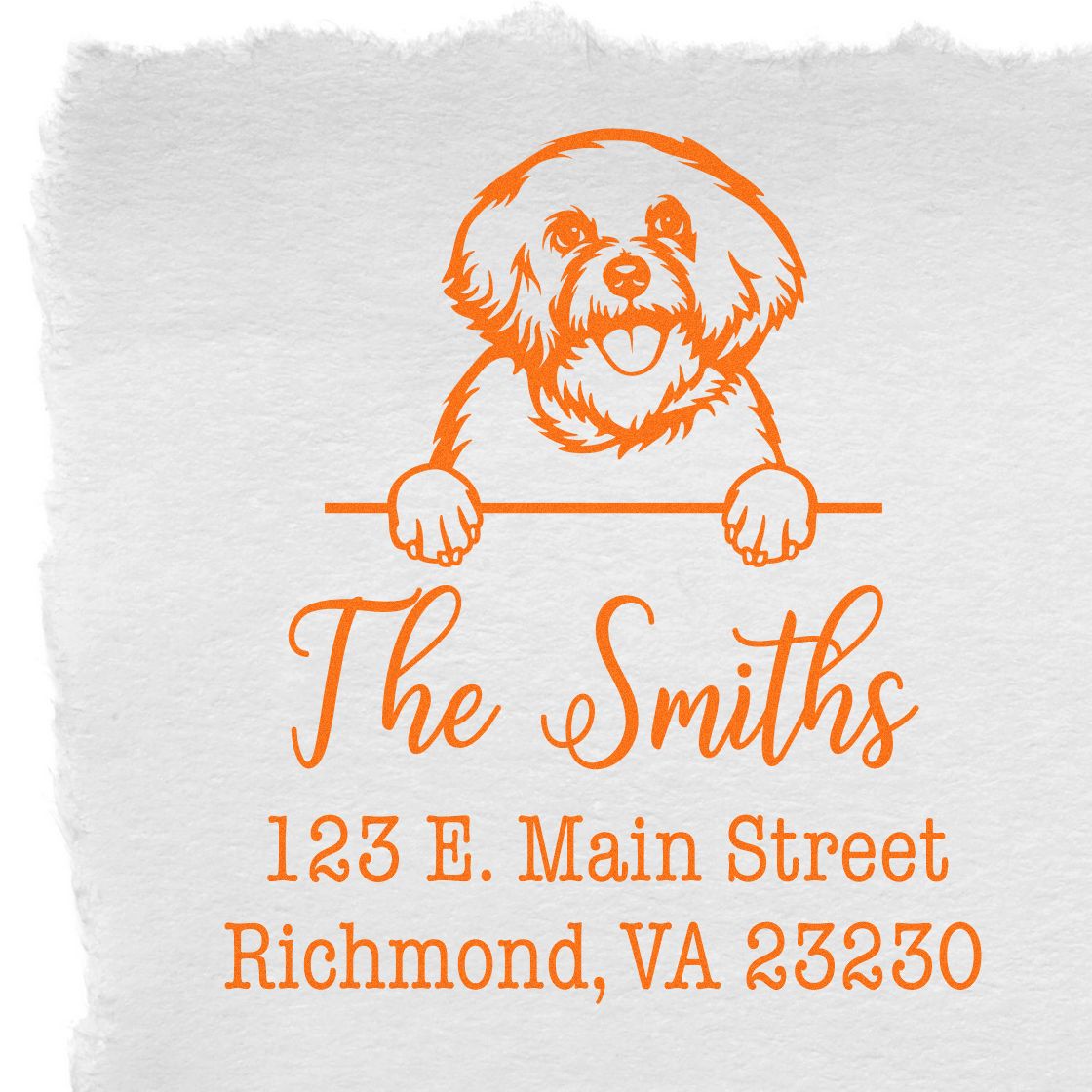 Self-Inking Bichon Frise Custom-Made Rubber Address Stamp - Engineer Seal Stamps