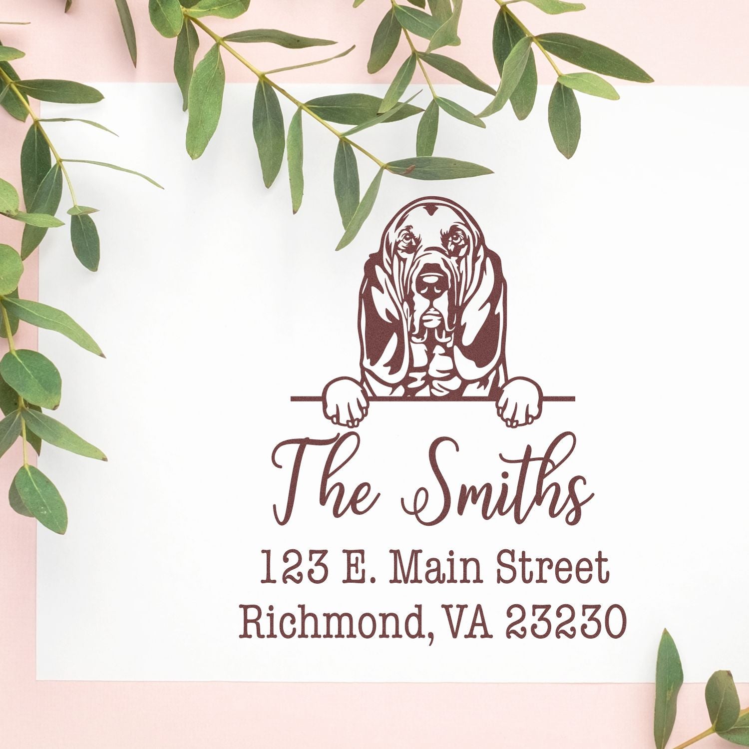 PSI Pre-Inked Bloodhounds Personalizable Address Rubber Stamp - Engineer Seal Stamps