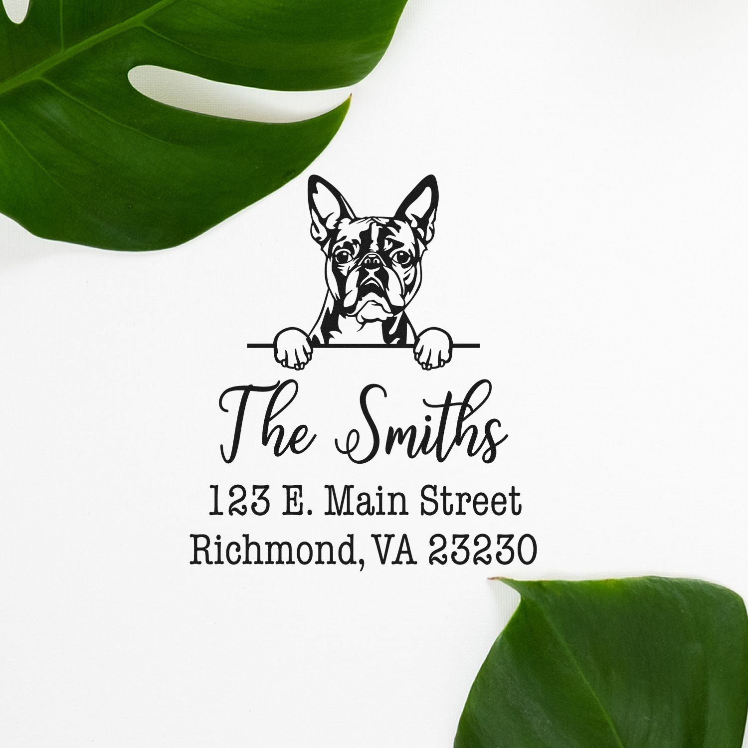 Slim Pre-Inked Boston Terrier Customized Easy-To-Use Address Stamp - Engineer Seal Stamps