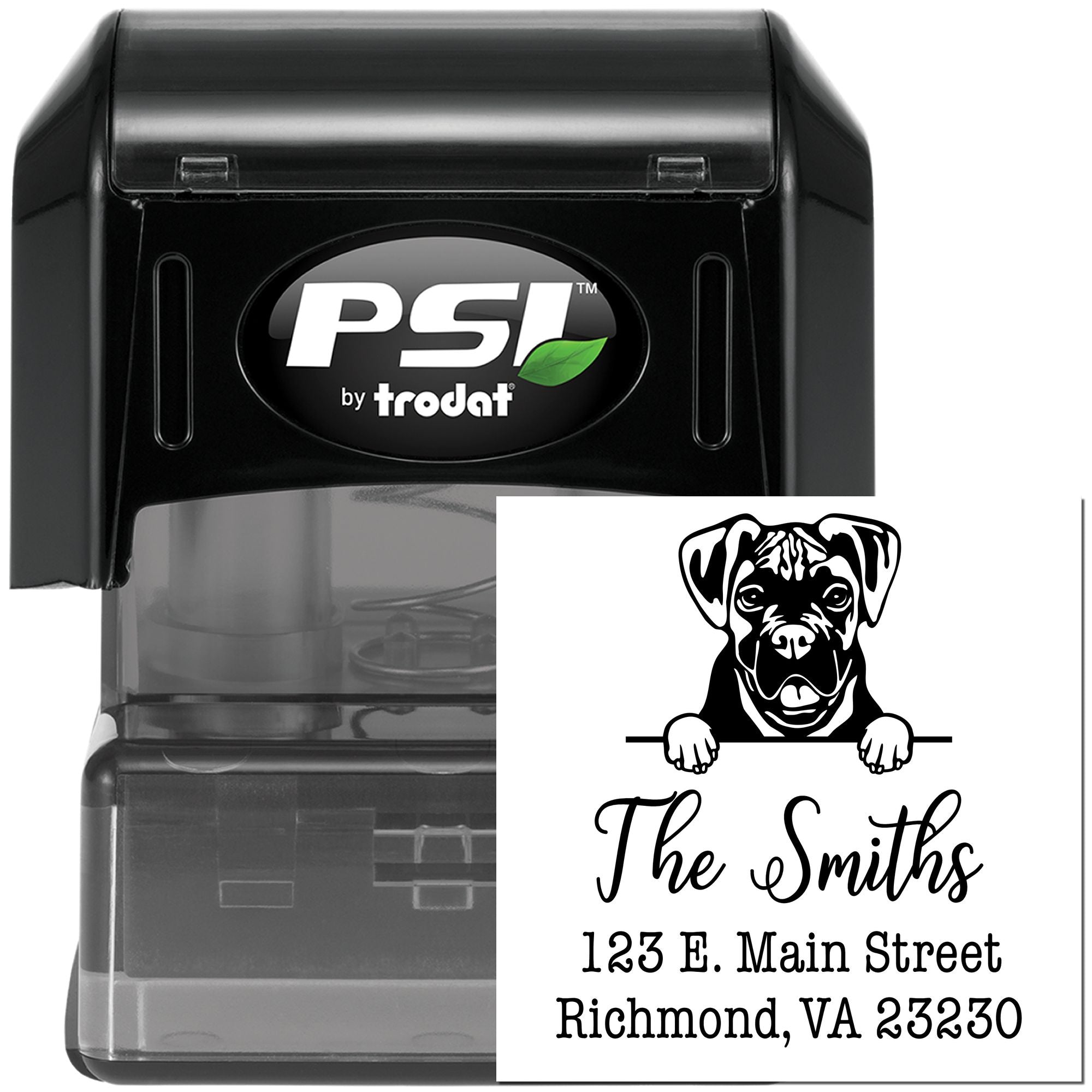 PSI Pre-Inked Boxer Personalizable Address Stamp for Envelopes - Engineer Seal Stamps