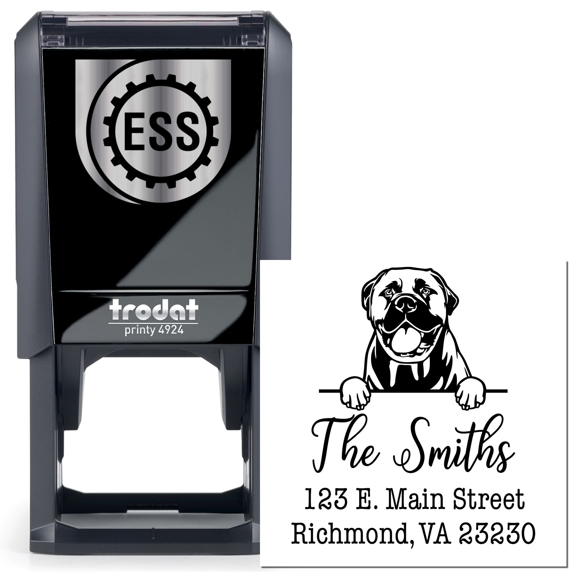 Self-Inking Bullmastiffs Dog Design Address Stamper - Engineer Seal Stamps