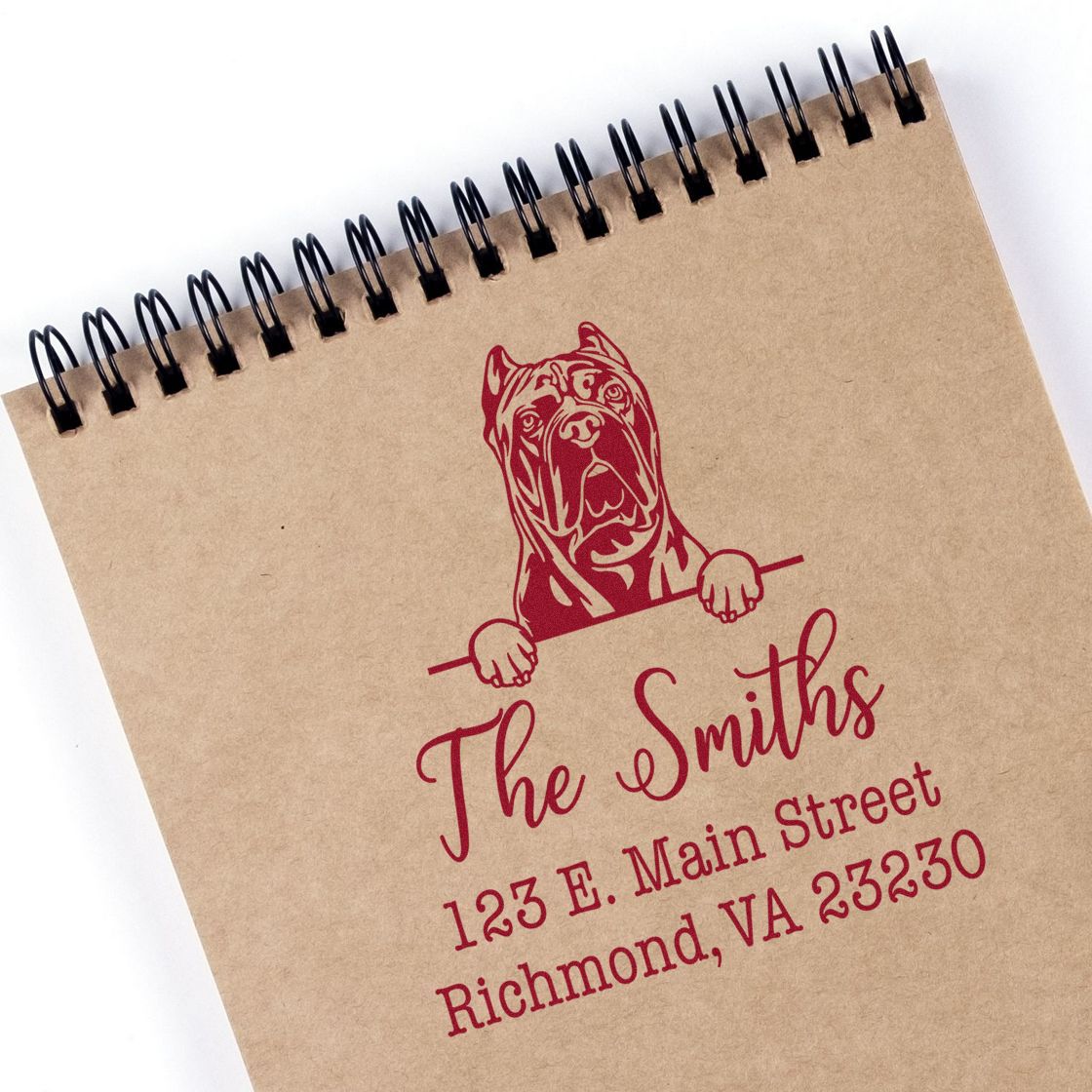Wood Handle Cane Corso Customizable Custom Return Address Stamp - Engineer Seal Stamps