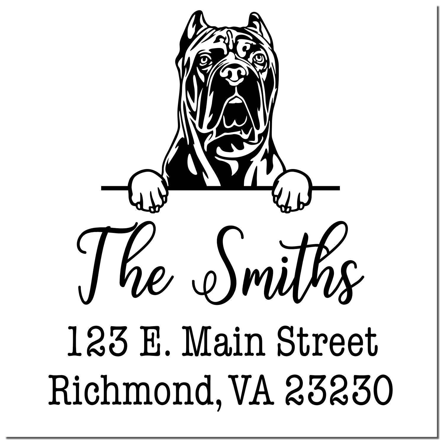 Self-Inking Cane Corso Dog Lover's Address Rubber Stamp - Engineer Seal Stamps