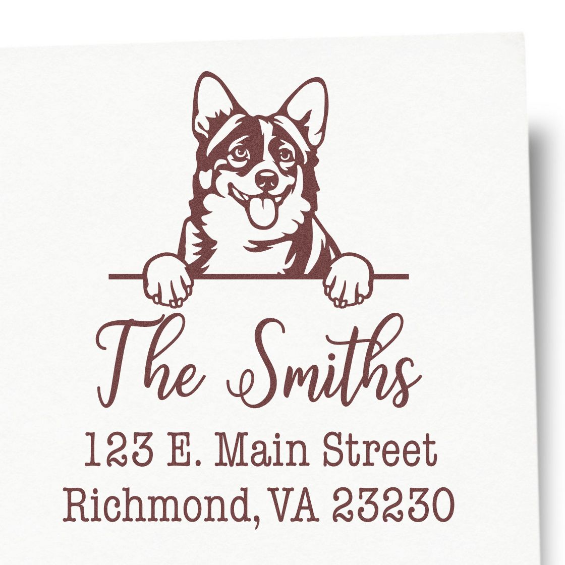 PSI Pre-Inked Cardigan Welsh Corgis Personalizable Custom Address Rubber Stamp - Engineer Seal Stamps