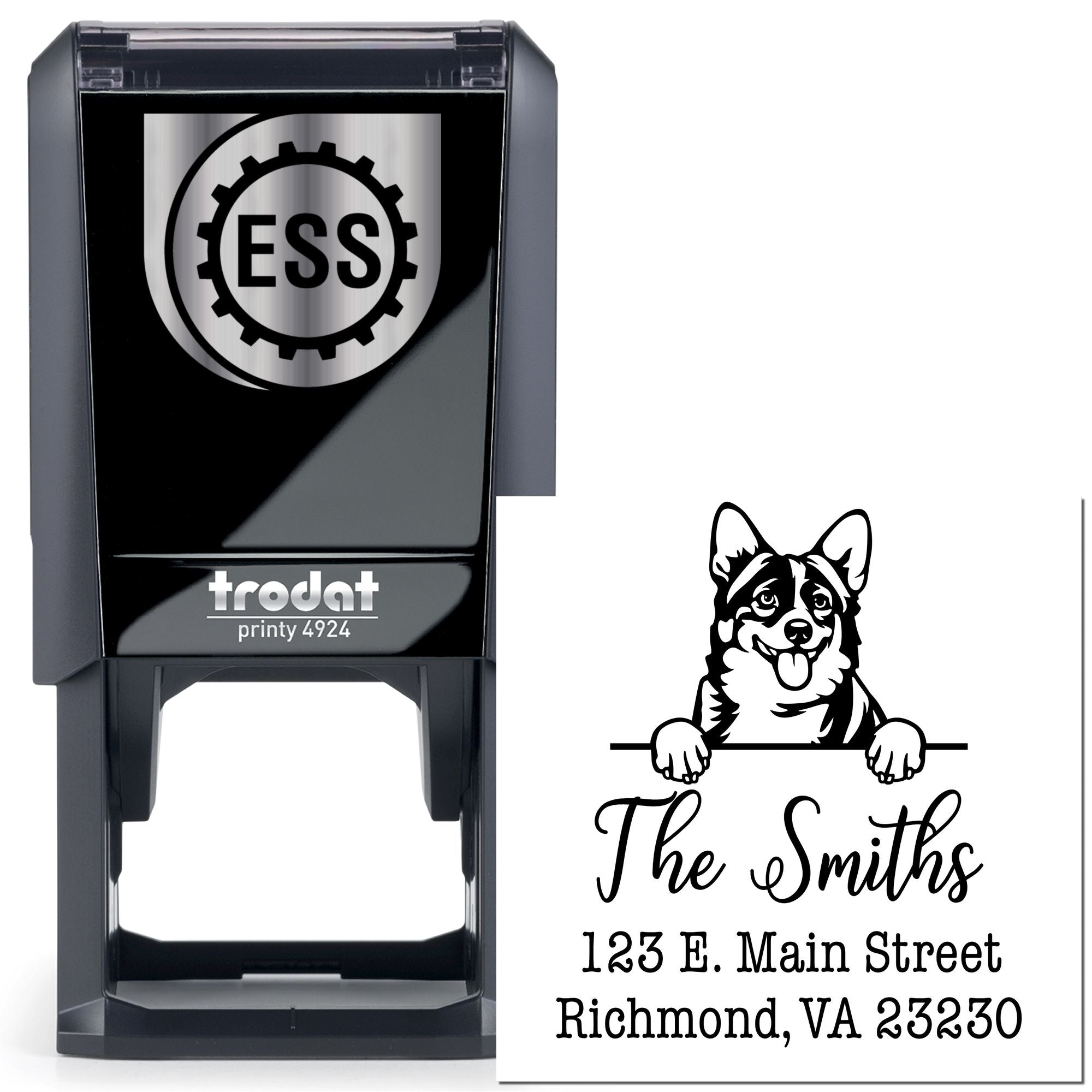 Self-Inking Cardigan Welsh Corgis Dog Lover's Address Stamp - Engineer Seal Stamps