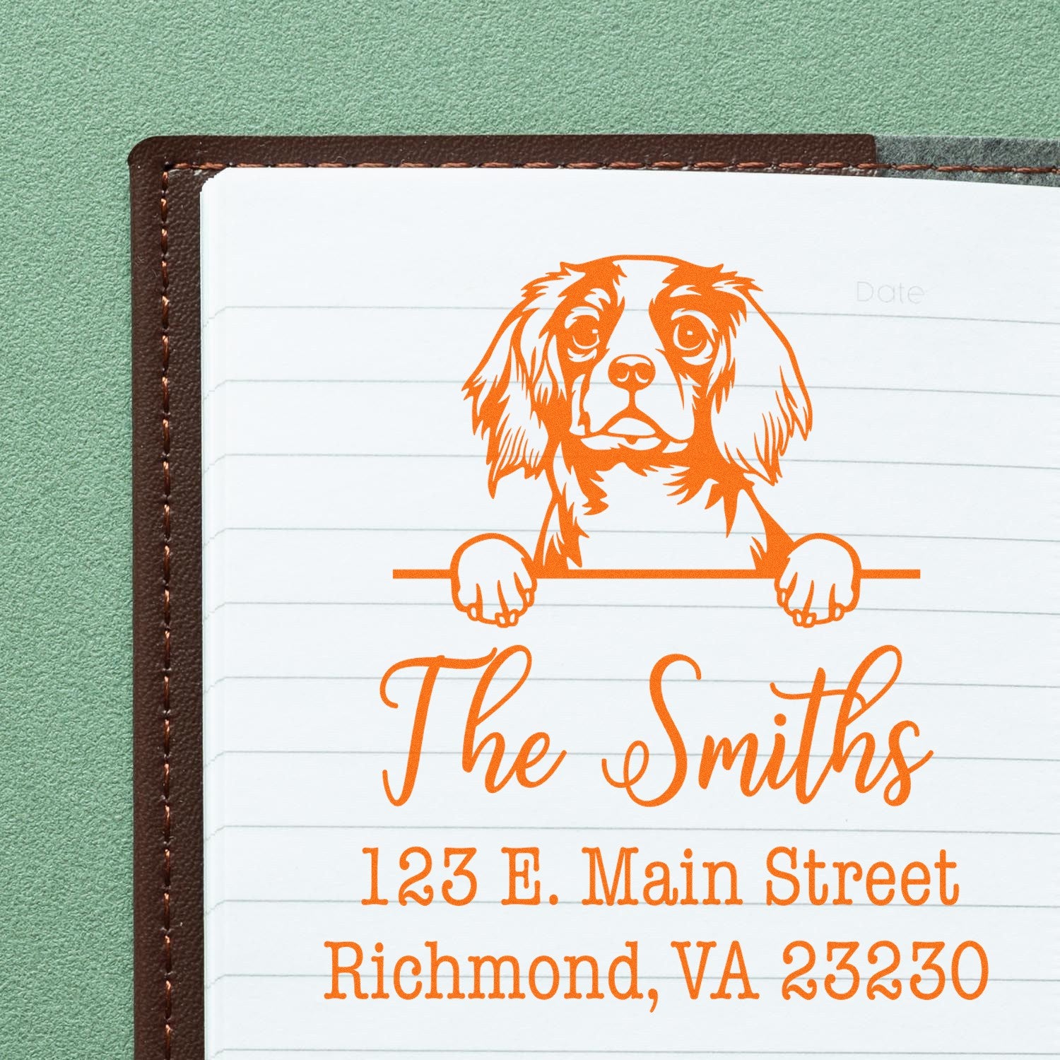 Self-Inking Cavalier King Charles Spaniel Dog Lover's Address Stamp for Envelopes - Engineer Seal Stamps