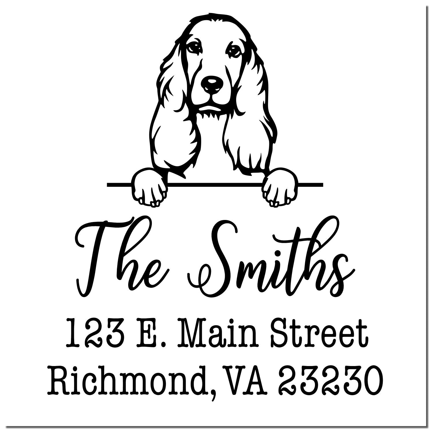 Self-Inking Cocker Spaniel Dog Return Address Rubber Stamp - Engineer Seal Stamps