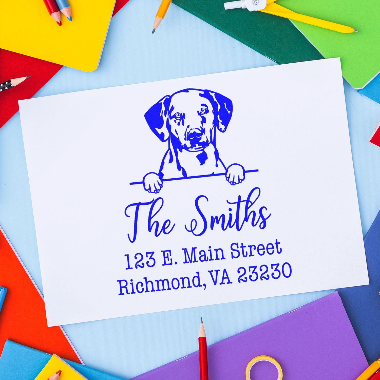 PSI Pre-Inked Dalmatian Personalizable Custom Return Address Stamp - Engineer Seal Stamps