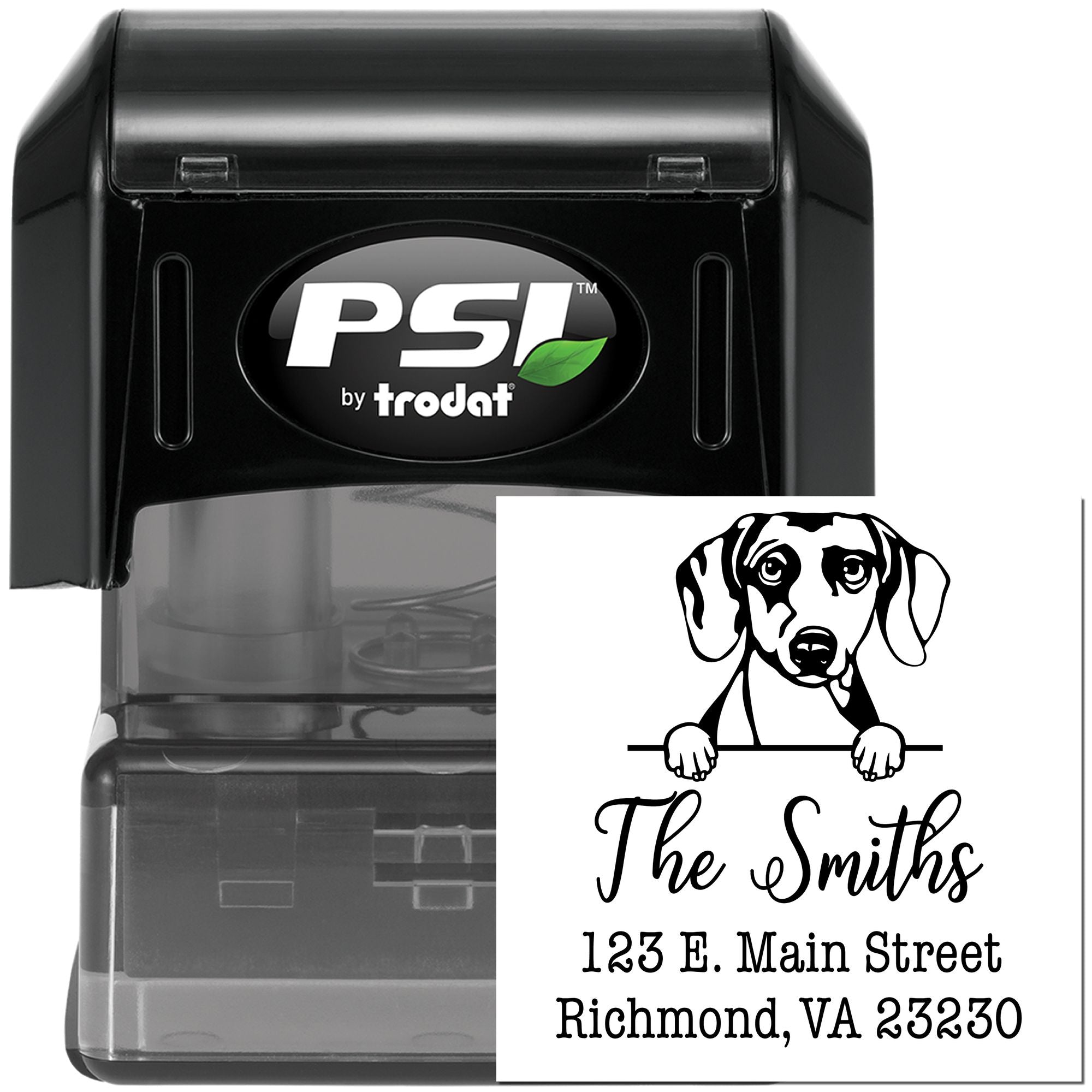 PSI Pre-Inked Daschound Personalizable Custom Return Address Stamp for Envelopes - Engineer Seal Stamps