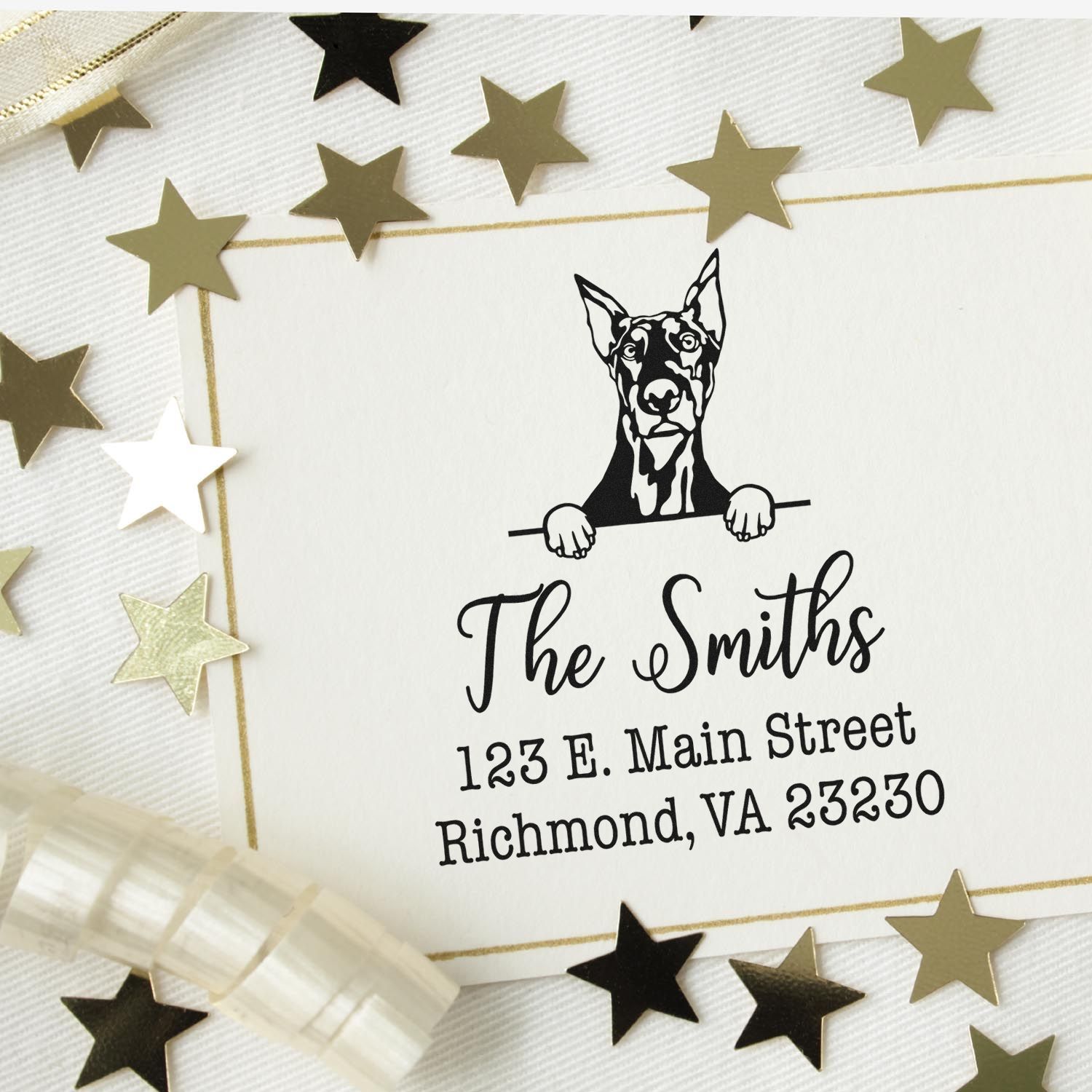 Self-Inking Doberman Easy-To-Use Address Rubber Stamp - Engineer Seal Stamps