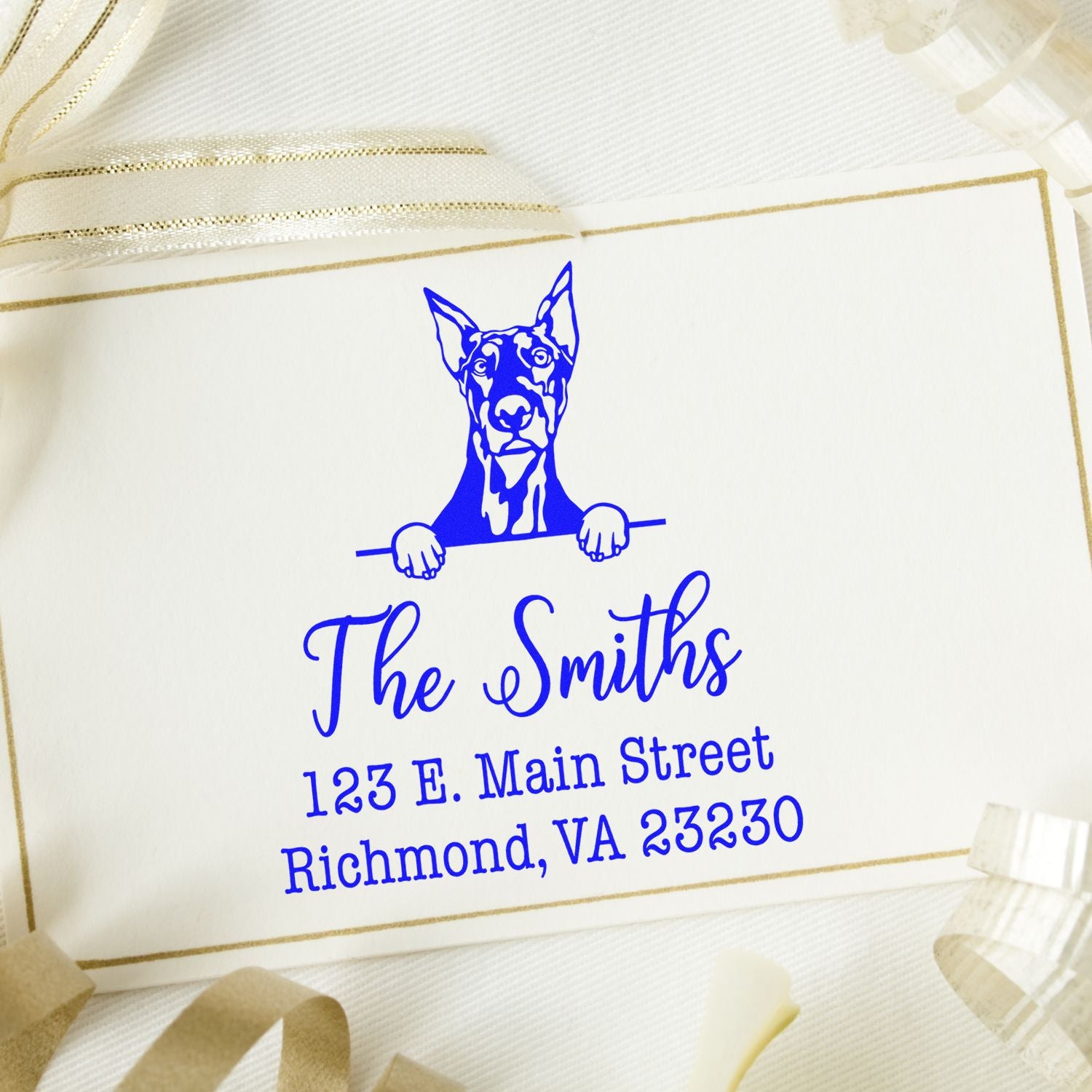 Slim Pre-Inked Doberman Customized Home Address Stamp