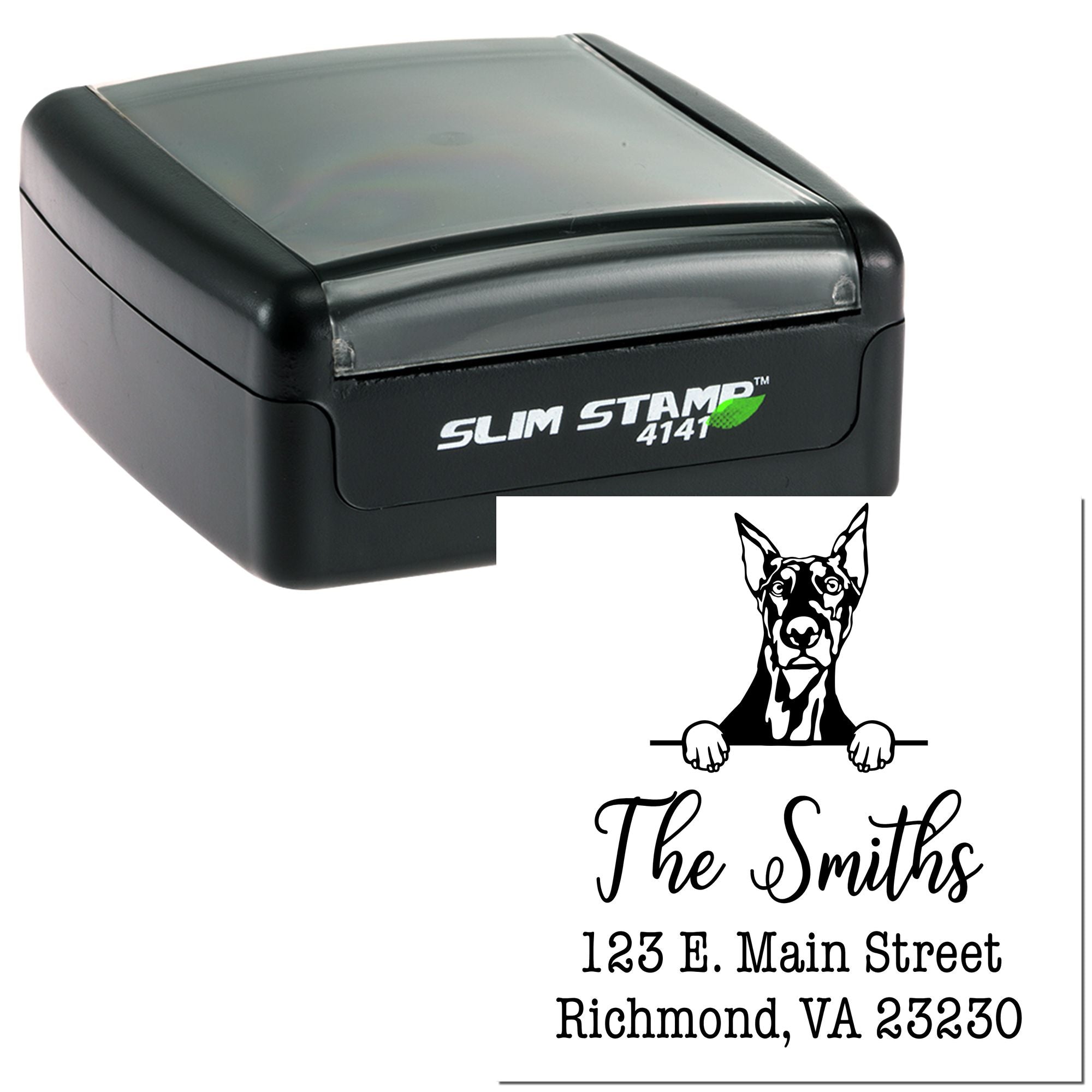 Slim Pre-Inked Doberman Customized Home Address Stamp - Engineer Seal Stamps