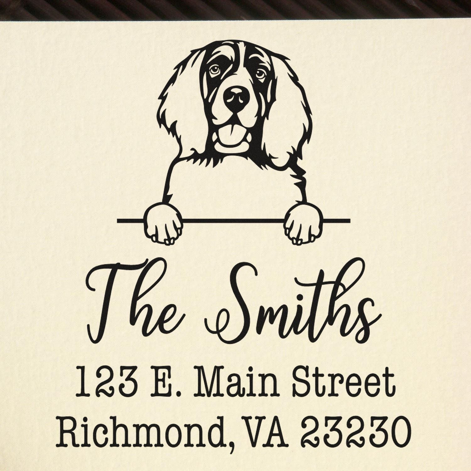 Self-Inking English Springer Spaniel Handcrafted Custom Address Stamp - Engineer Seal Stamps